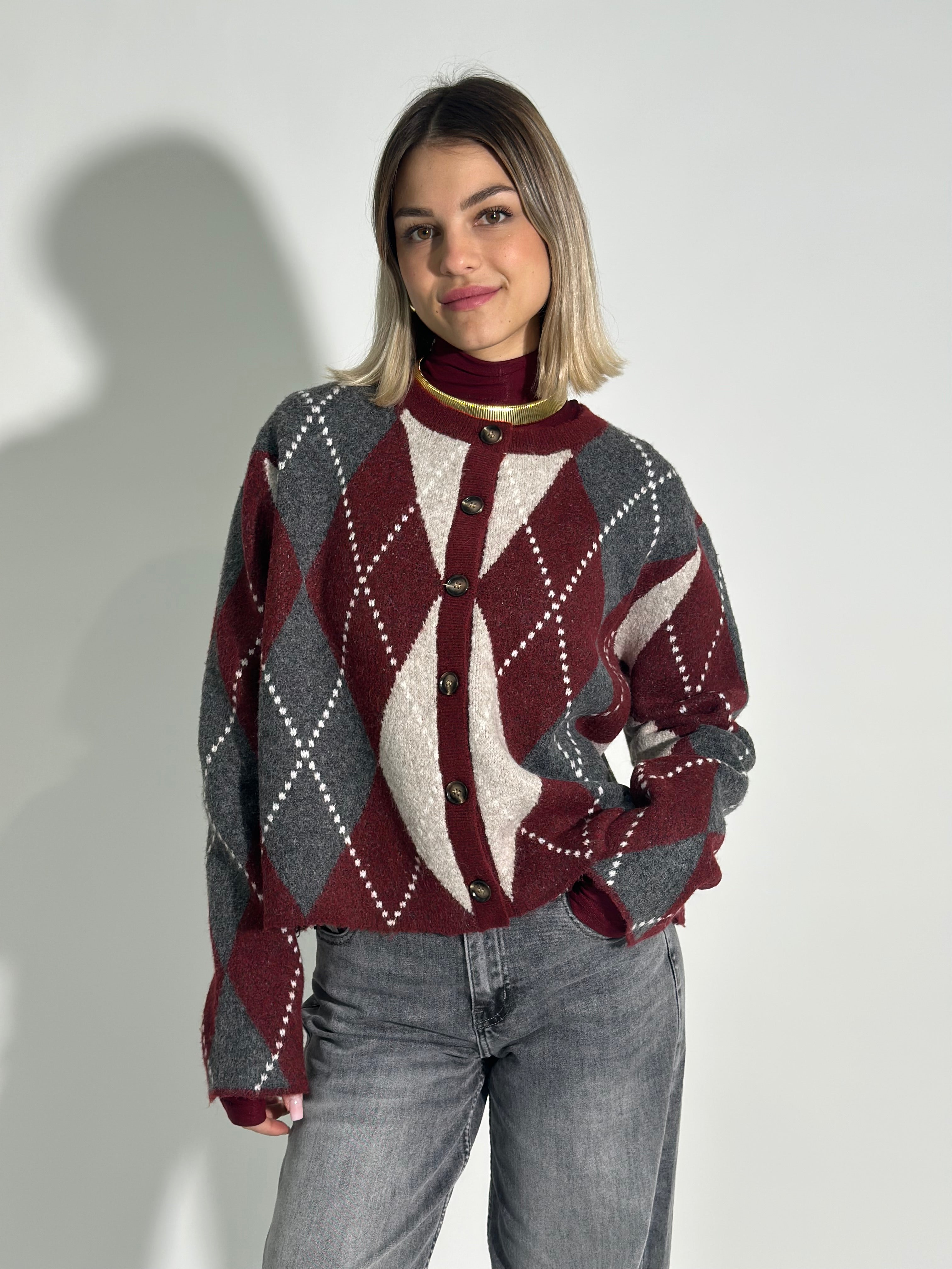 Maglia bottoni rombi 2597