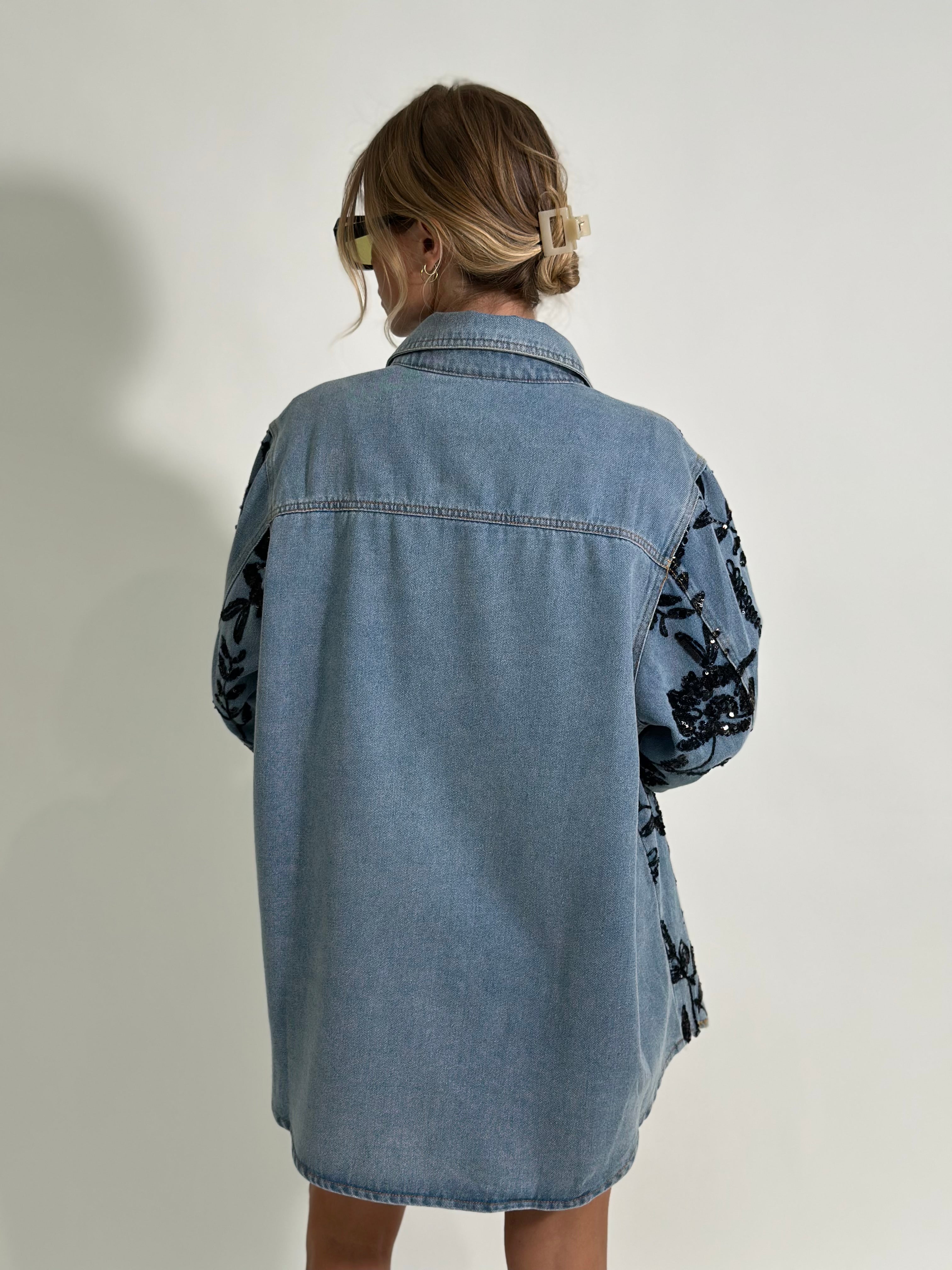 Giacca denim paillettes 1258