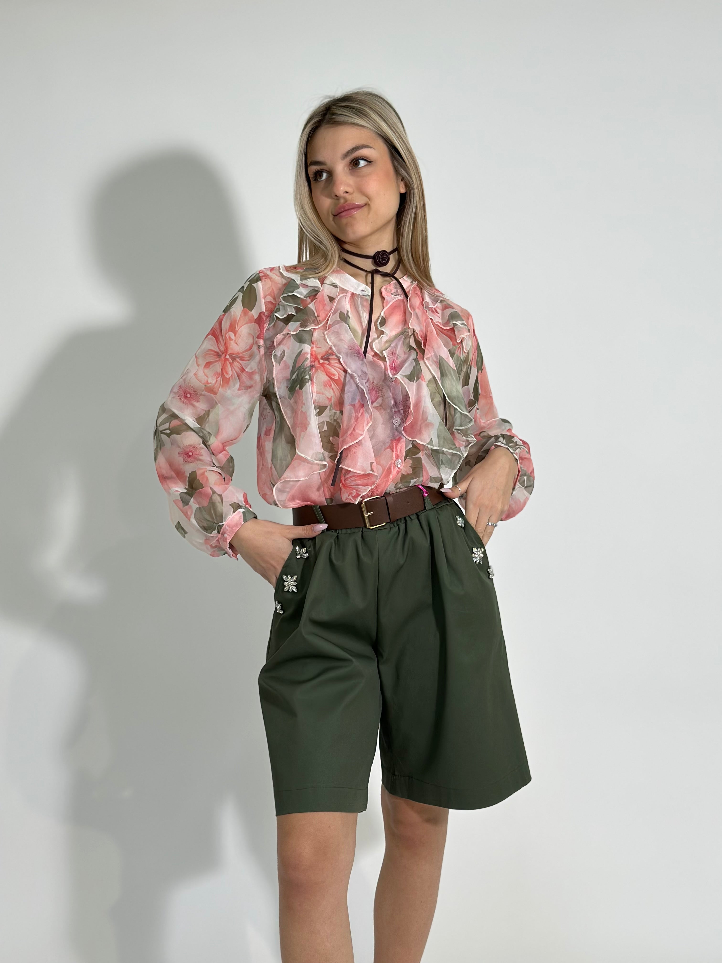 Camicia fiori 3692 ROSA