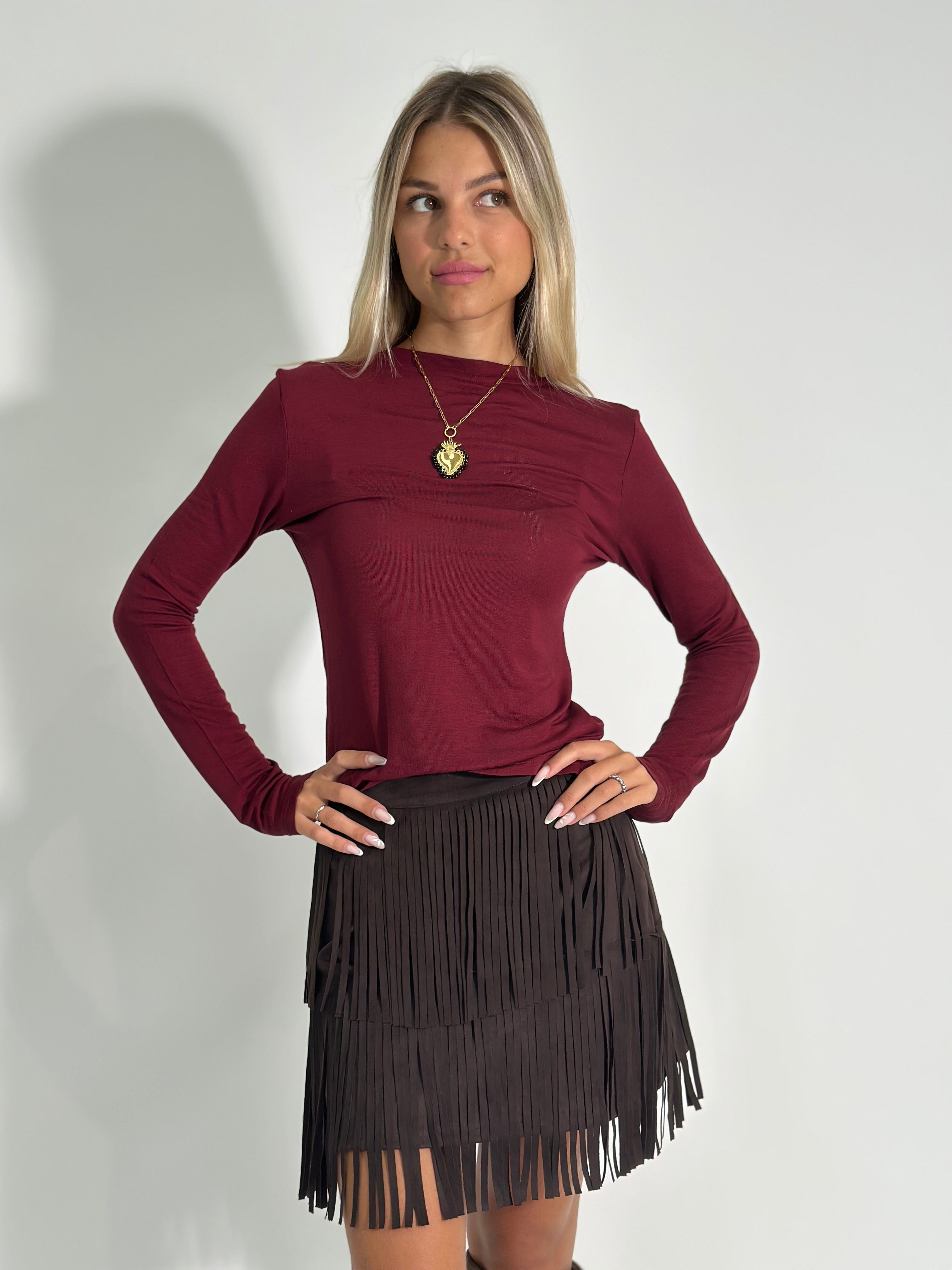 Maglia basic X002 BURGUNDY