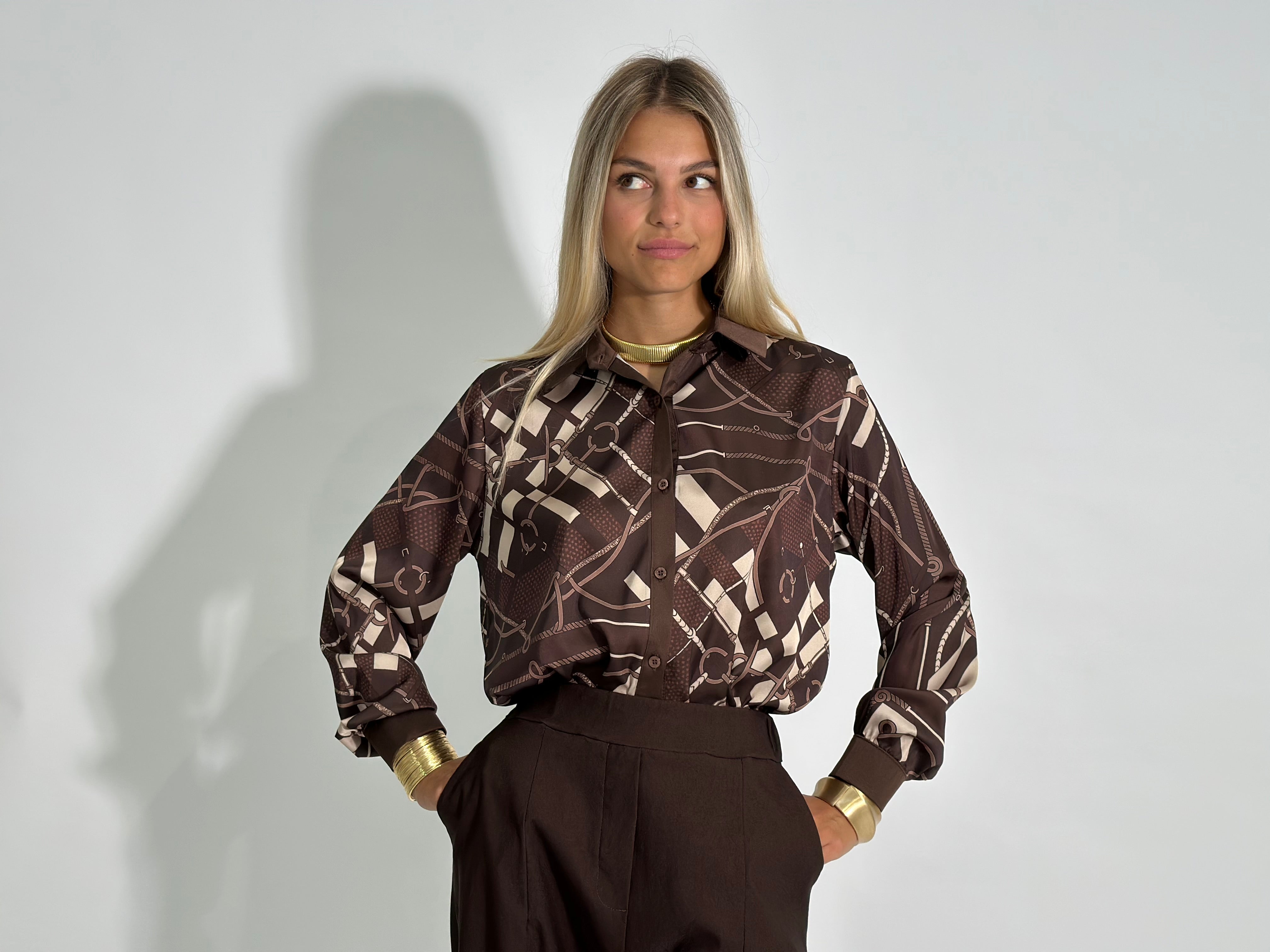 Camicia fantasia 867233 MORO
