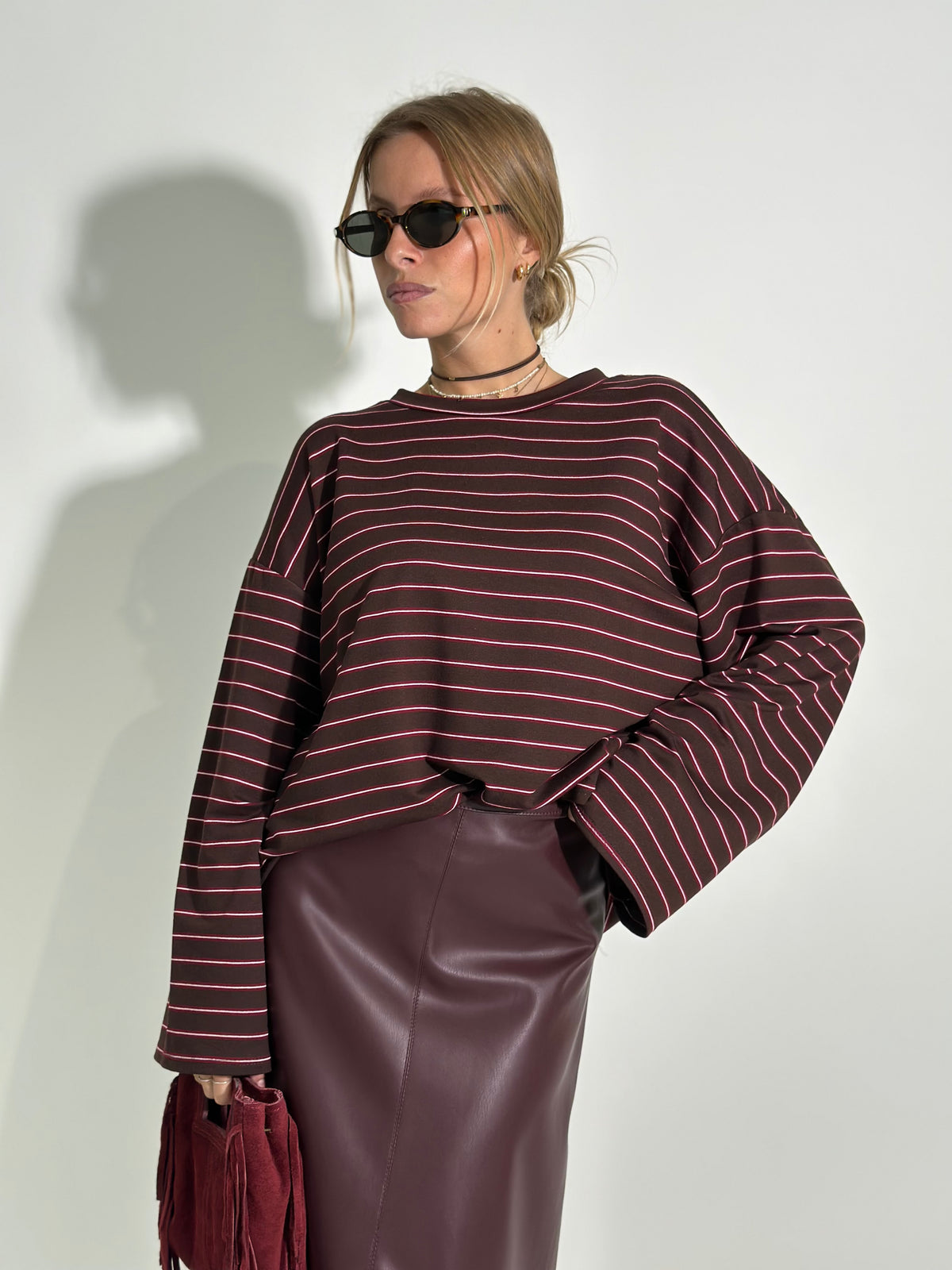 Maglia felpa riga stretta 2904-B BORDO'