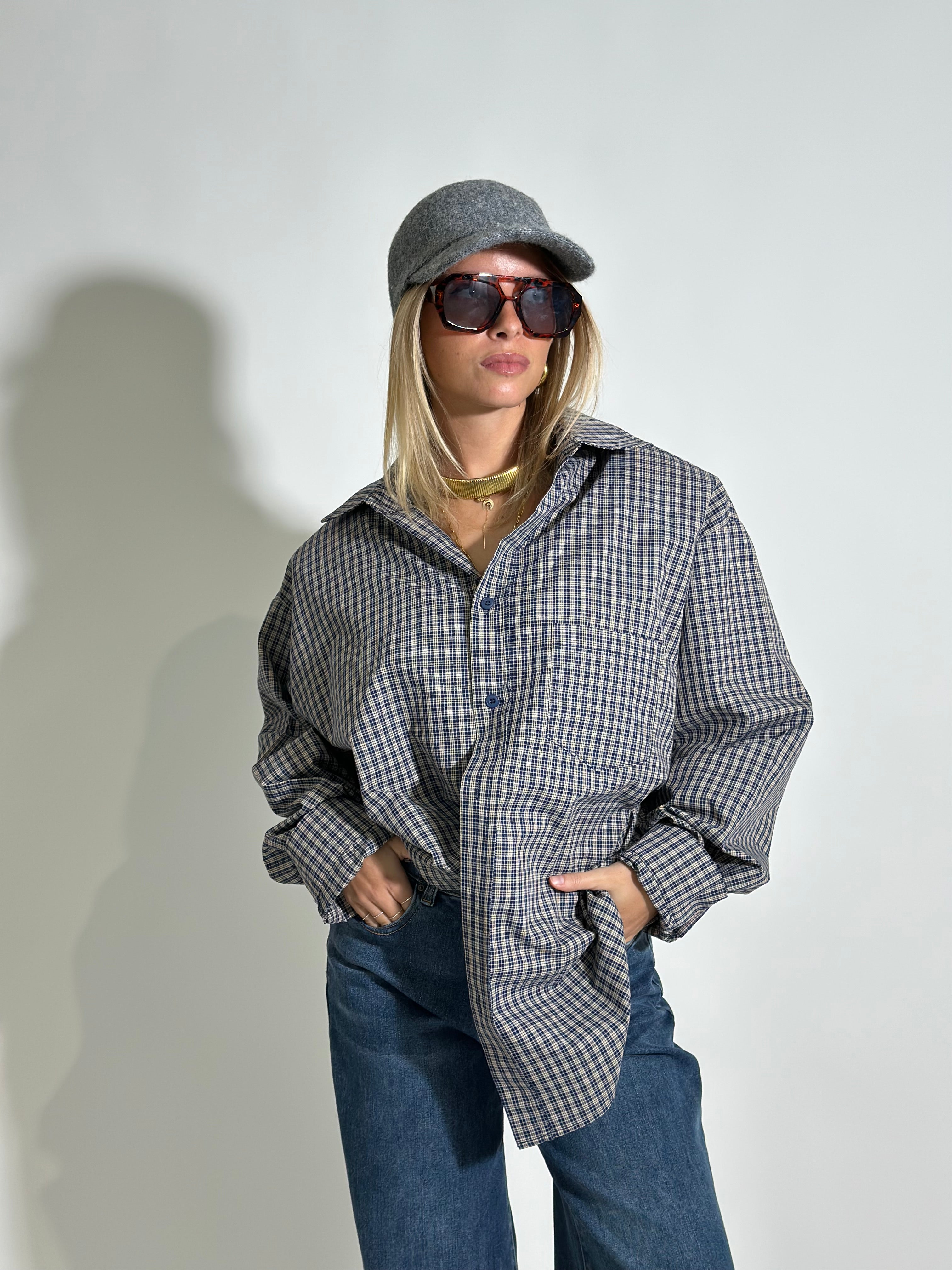 Camicia quadri 19109 BLU