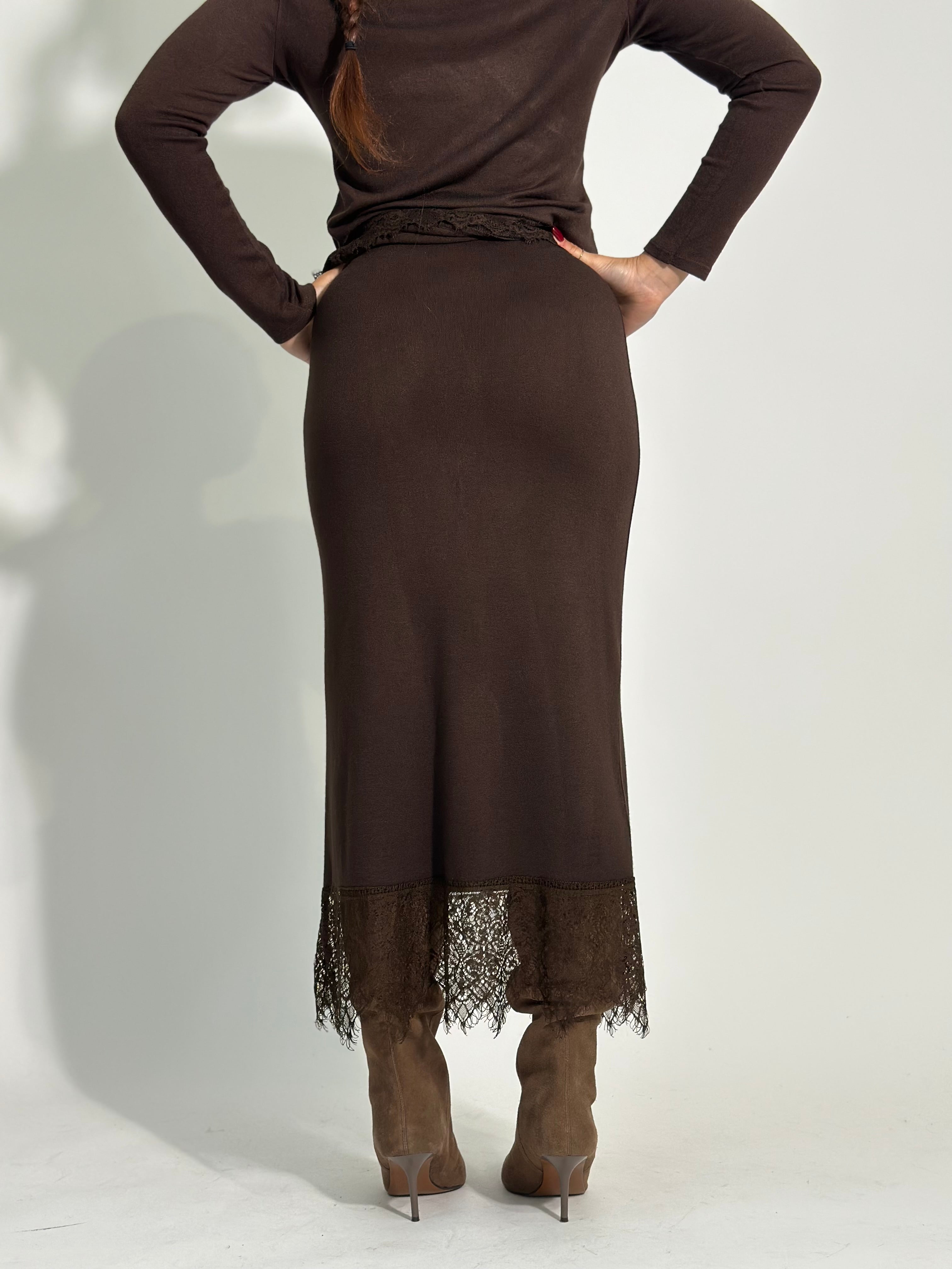 Gonna maglina pizzo X2187