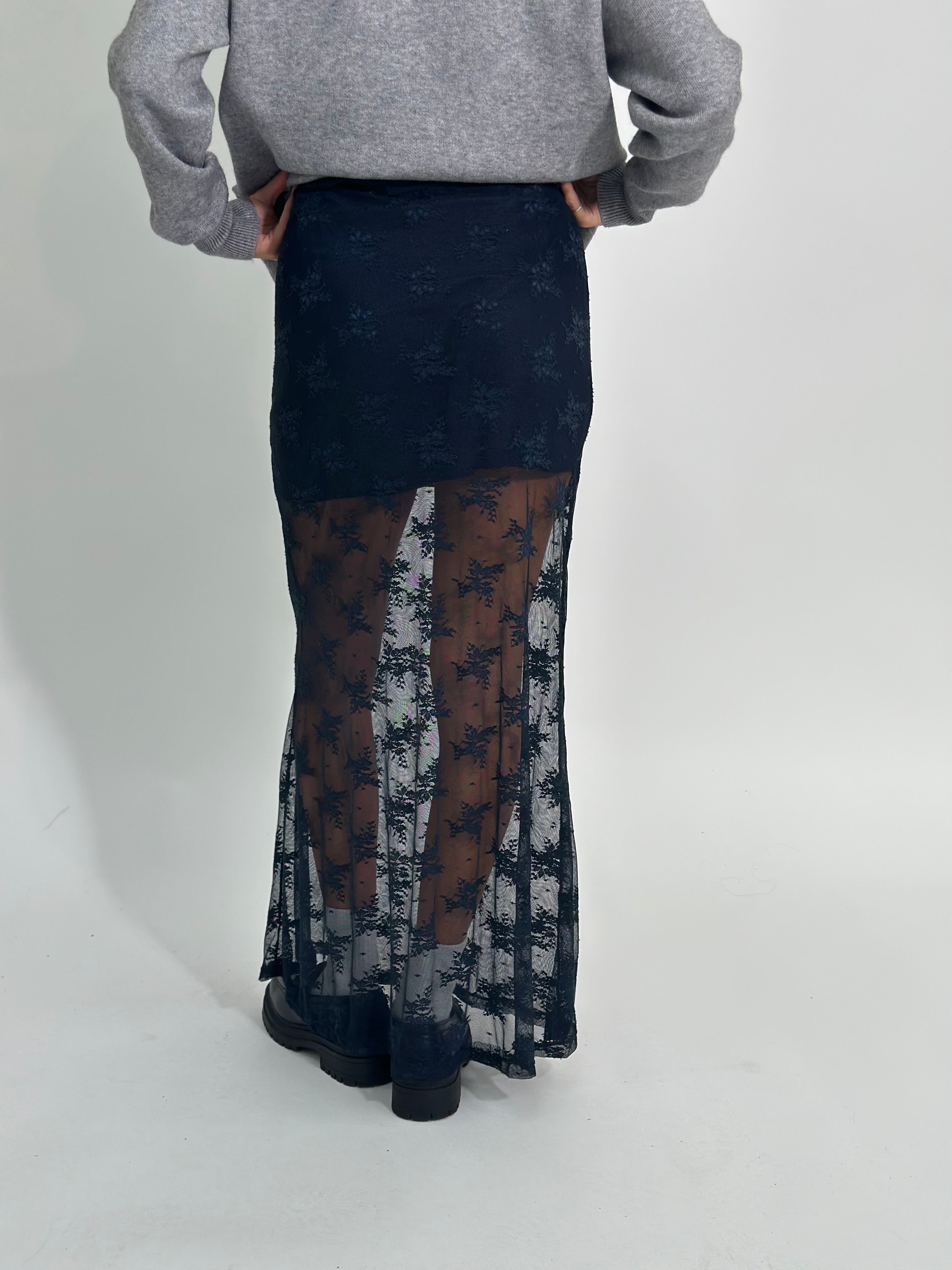 Gonna pizzo L5087 BLU