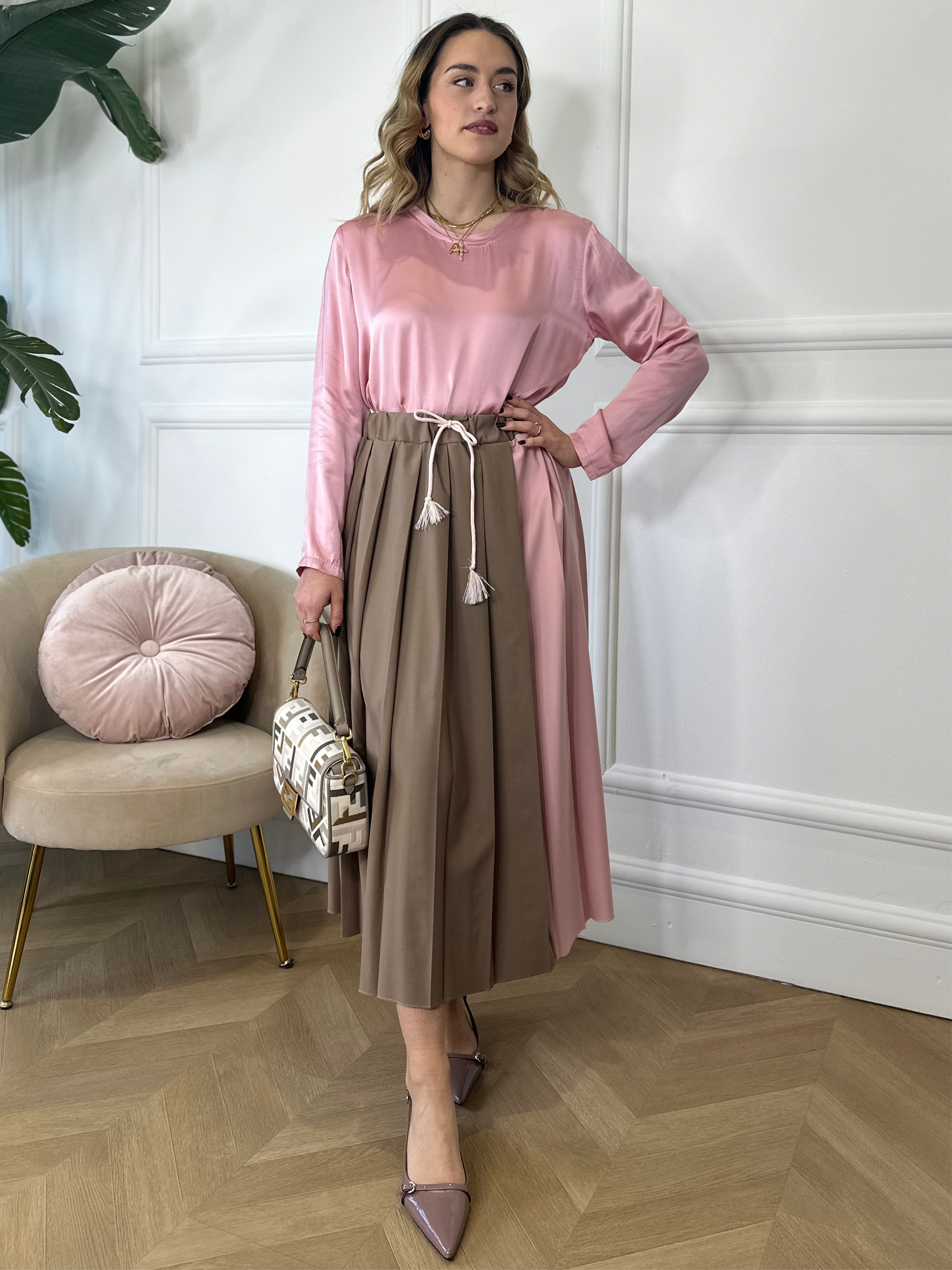 Gonna pieghe 257 PINK