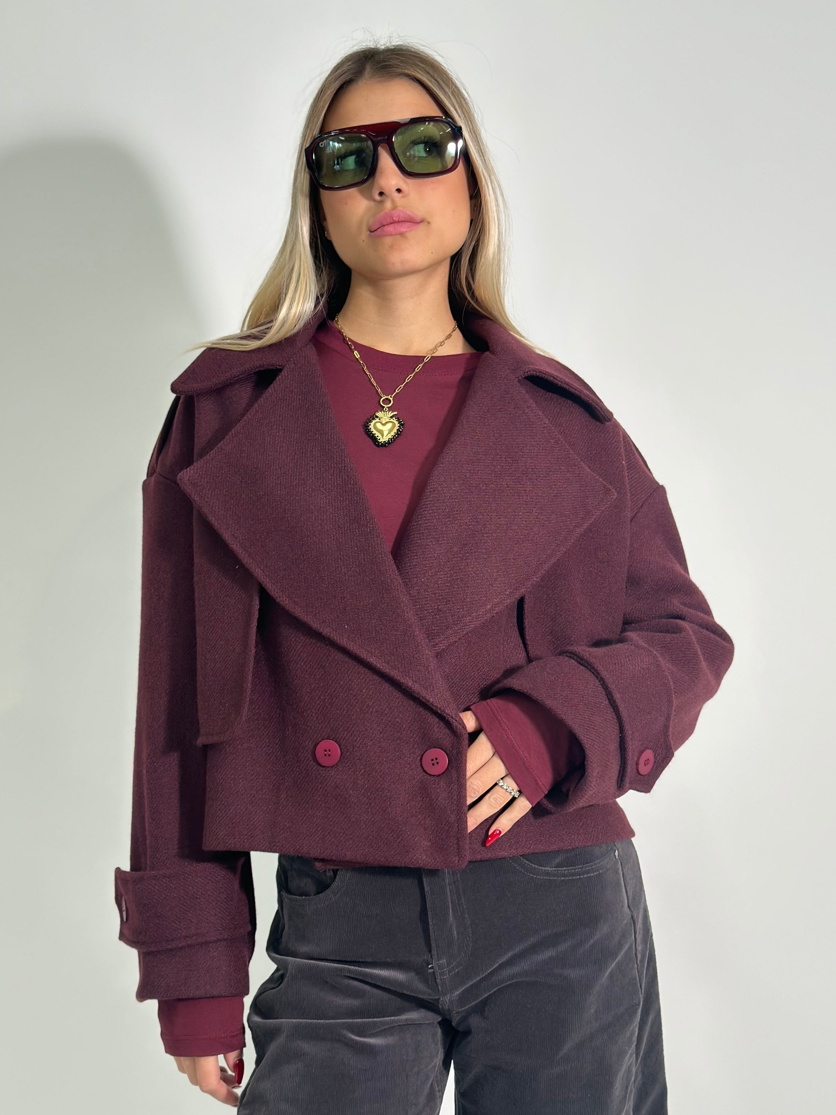 Trench crop CH881 BURGUNDY