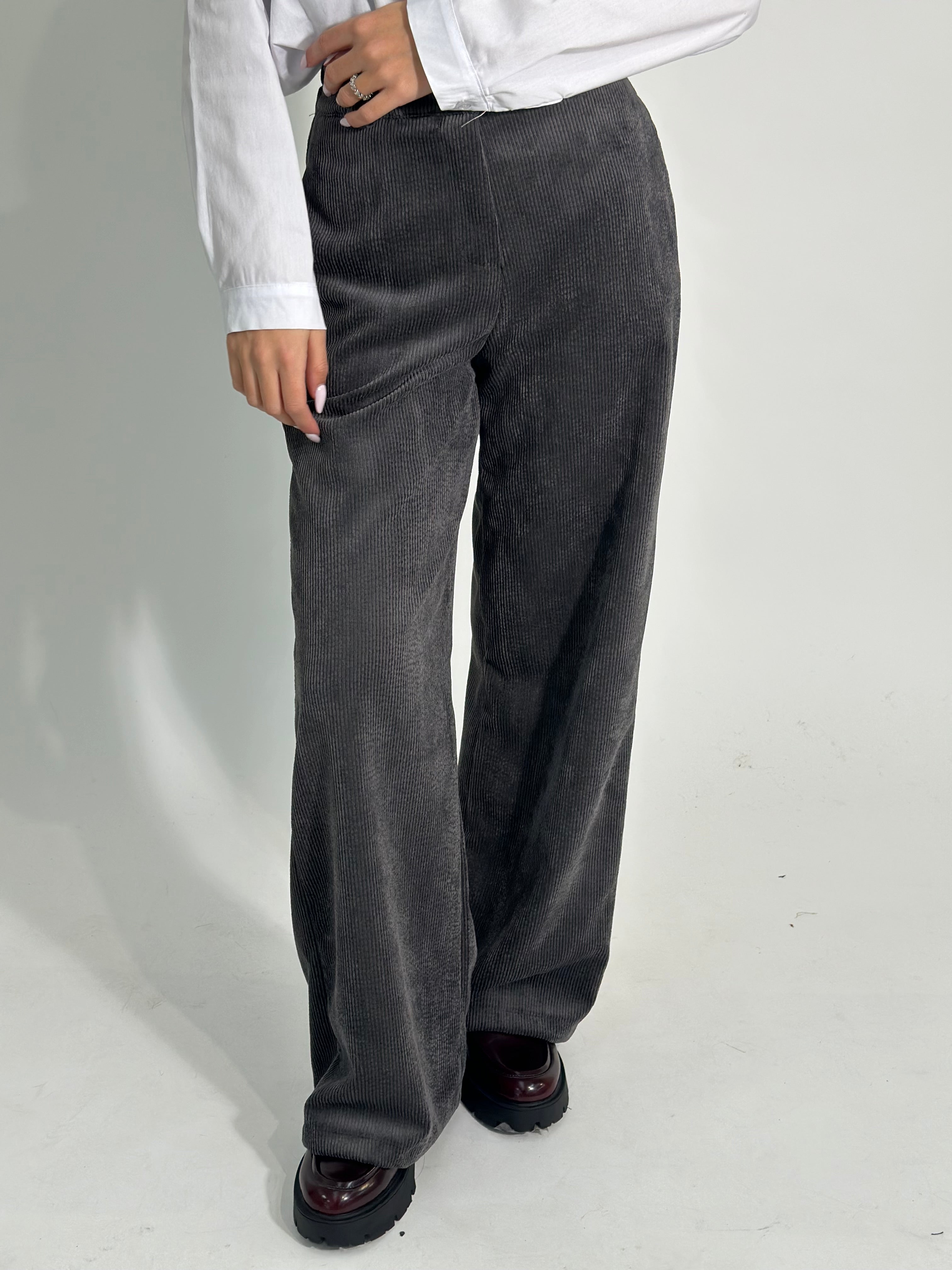 Pantalone velluto 3570 GRIGIO