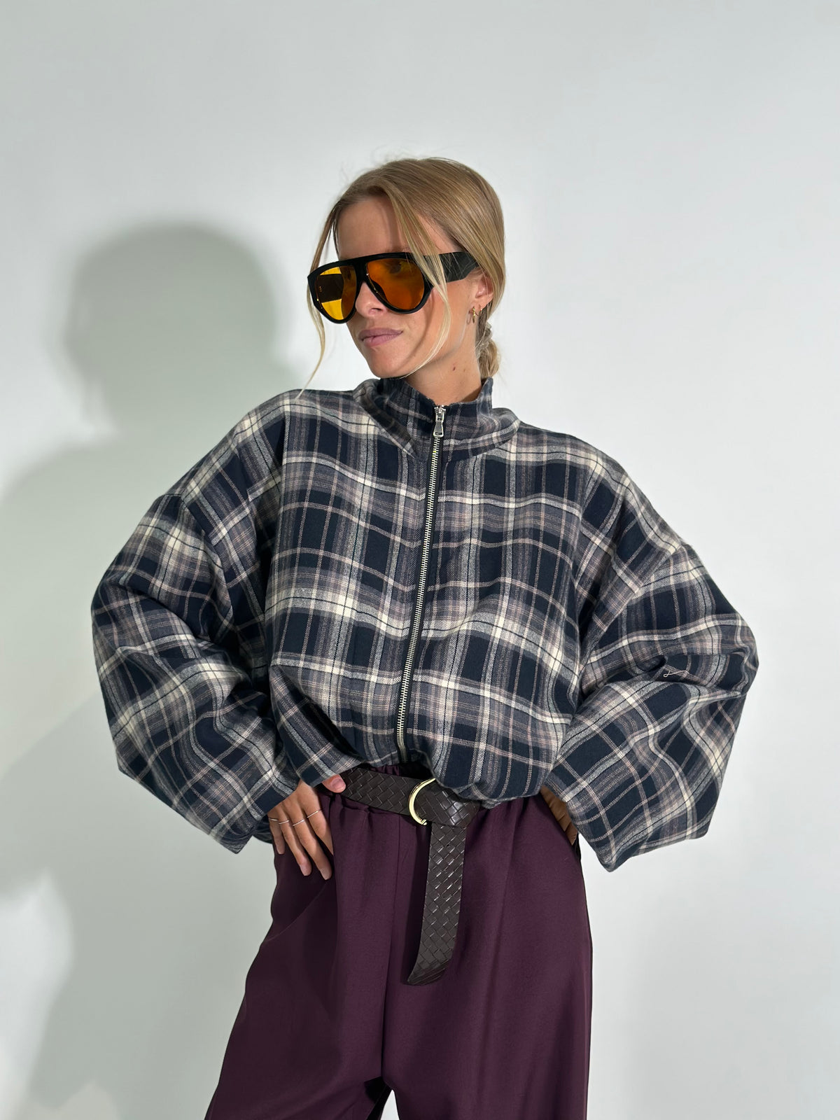Giacca madras 16216 BLU
