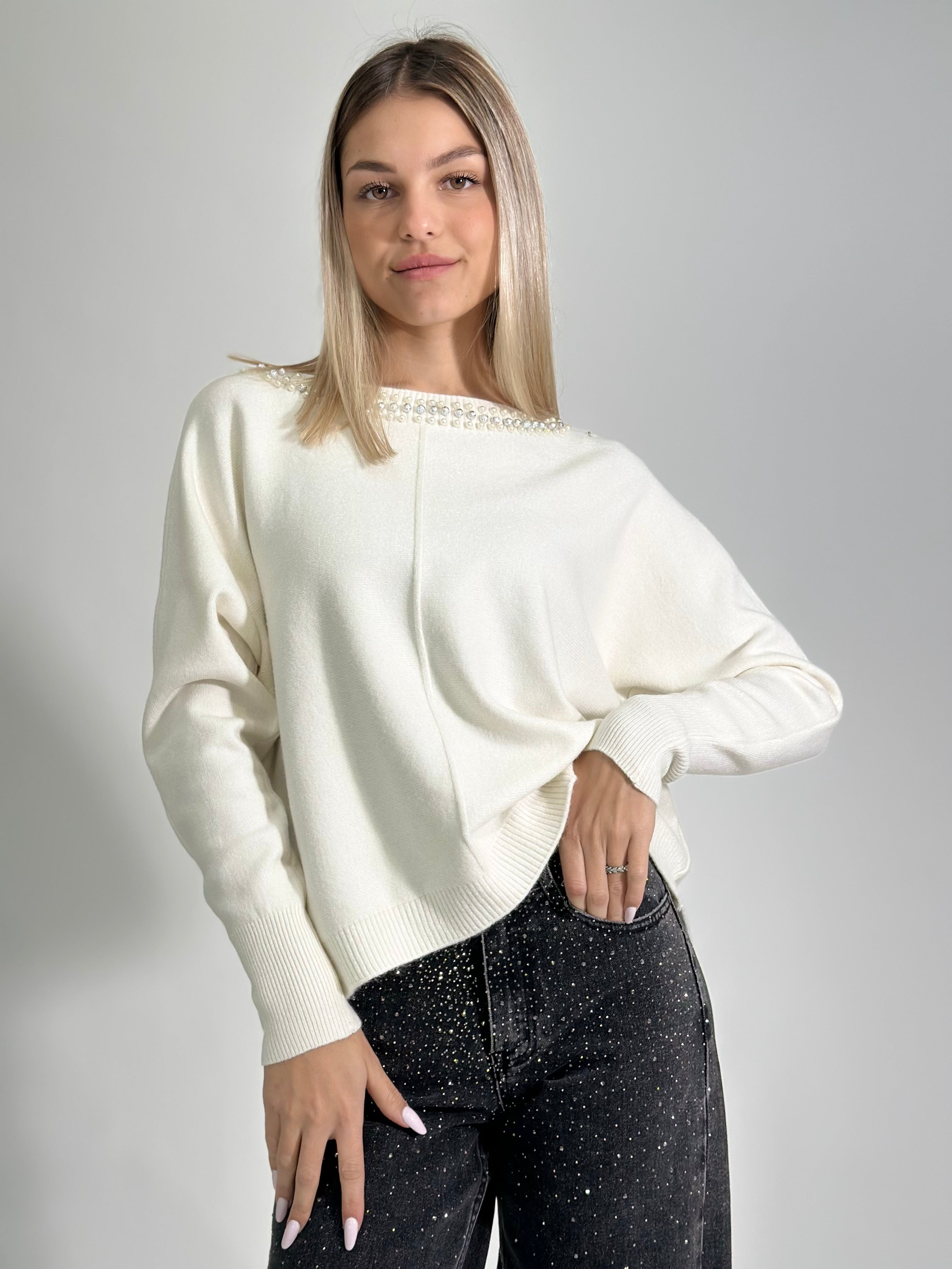 Maglia collo perle 60628 3+1 OMAGGIO