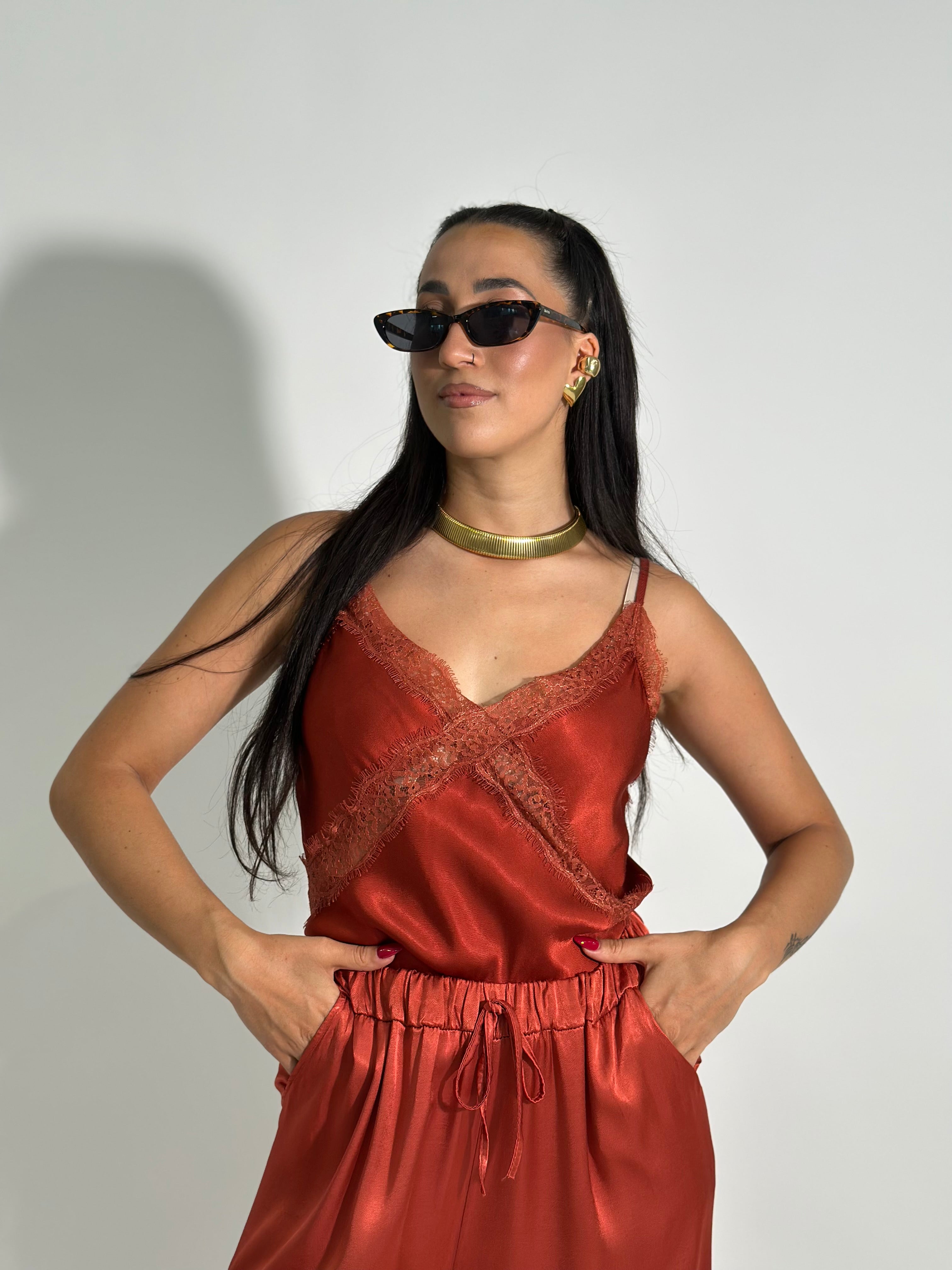 Top satin pizzo 80228