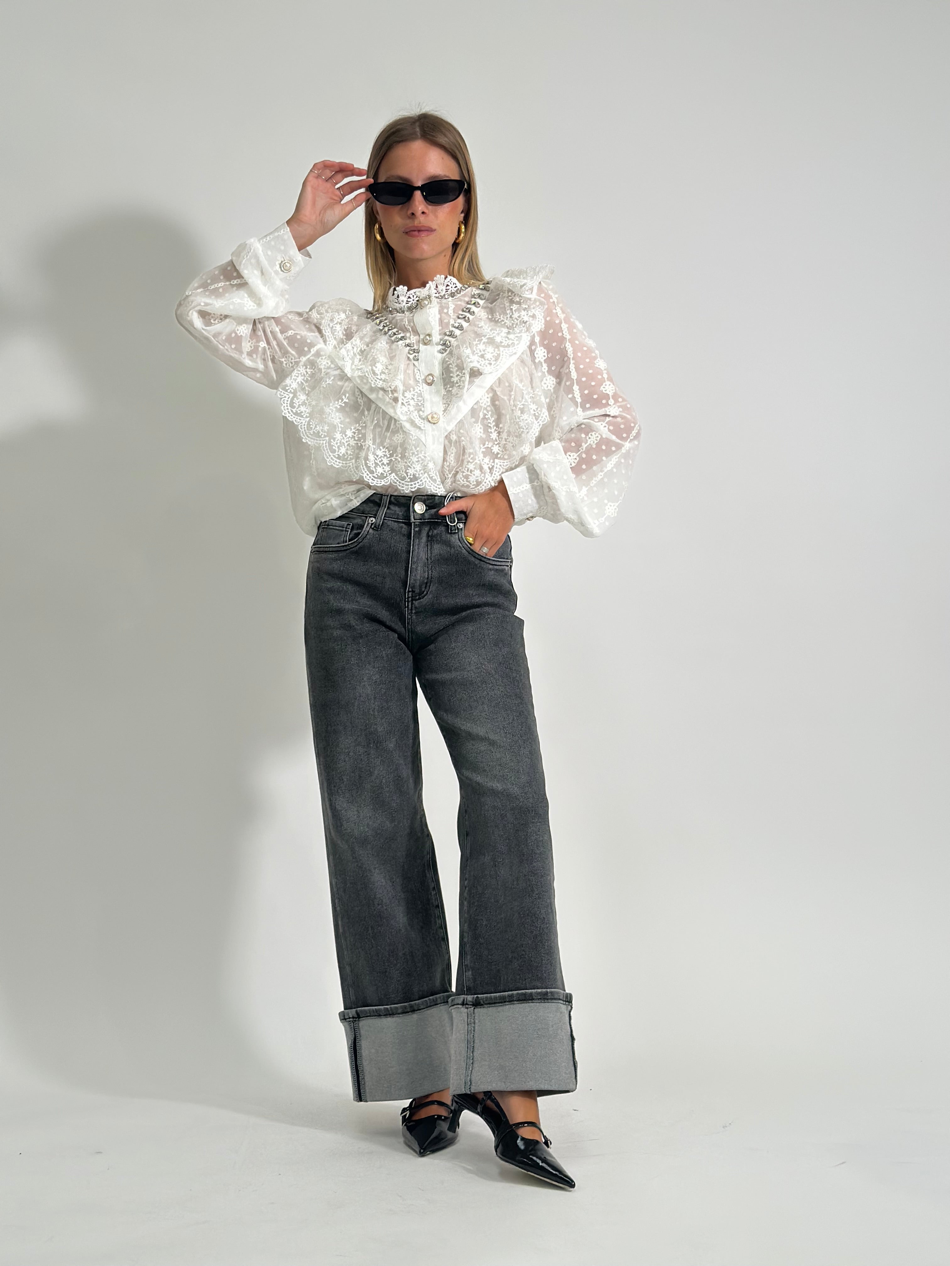 Jeans risvolto H3805
