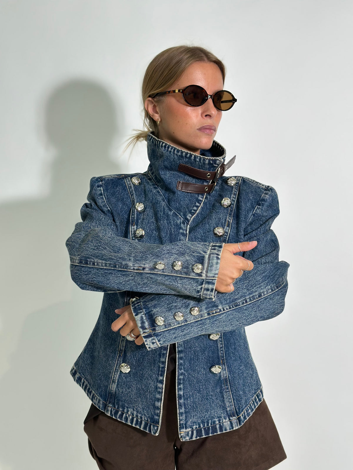 Giacca denim fibbie 2769