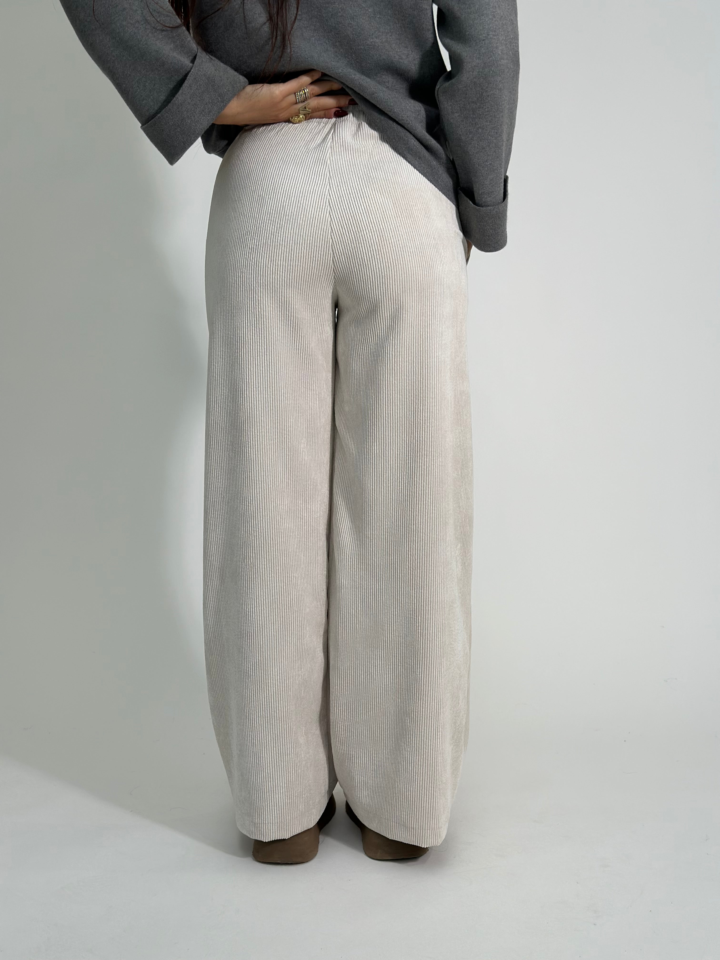 Pantalone velluto 3570 PANNA