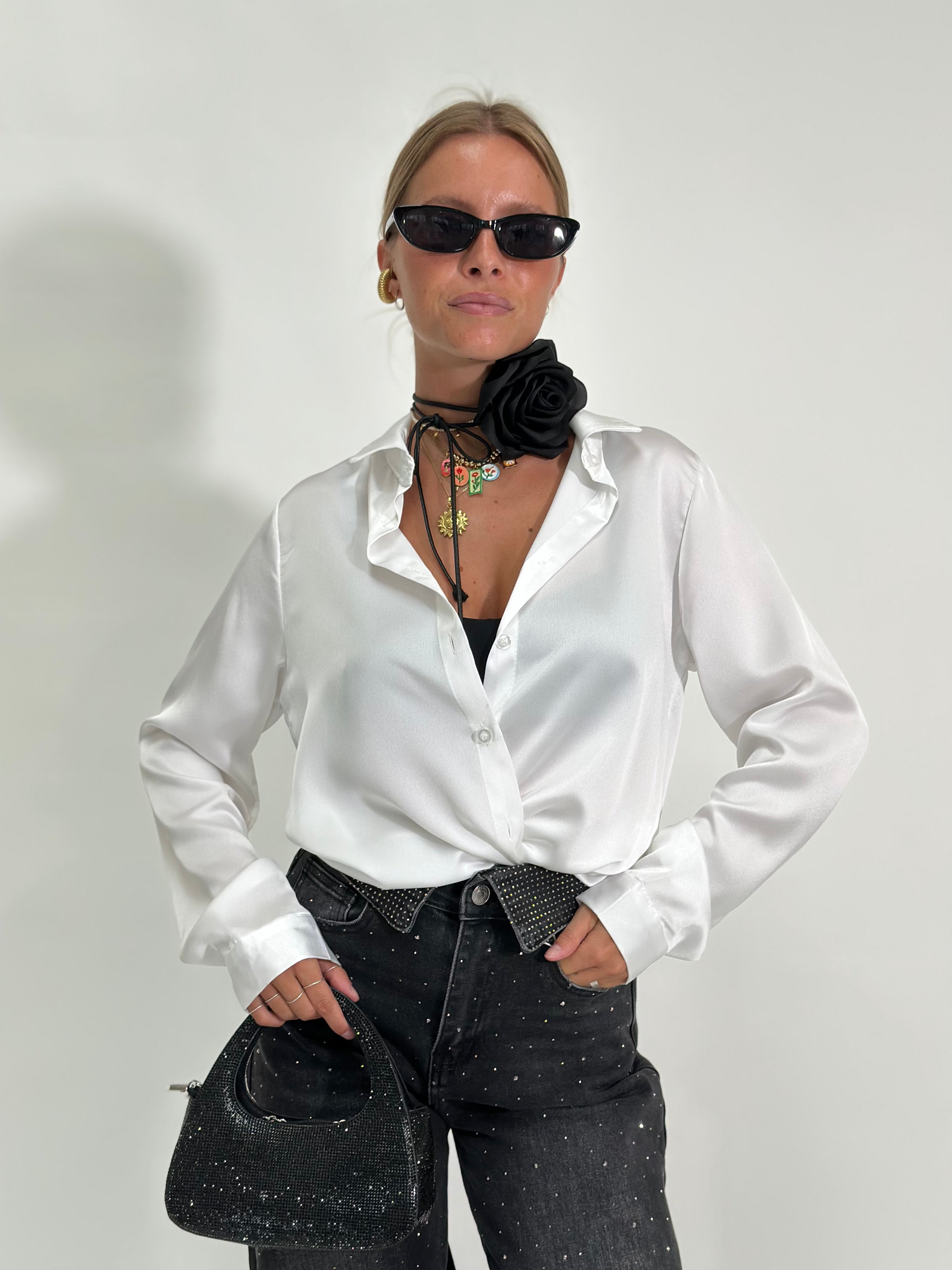 Camicia satin 24244 T.U. BIANCO