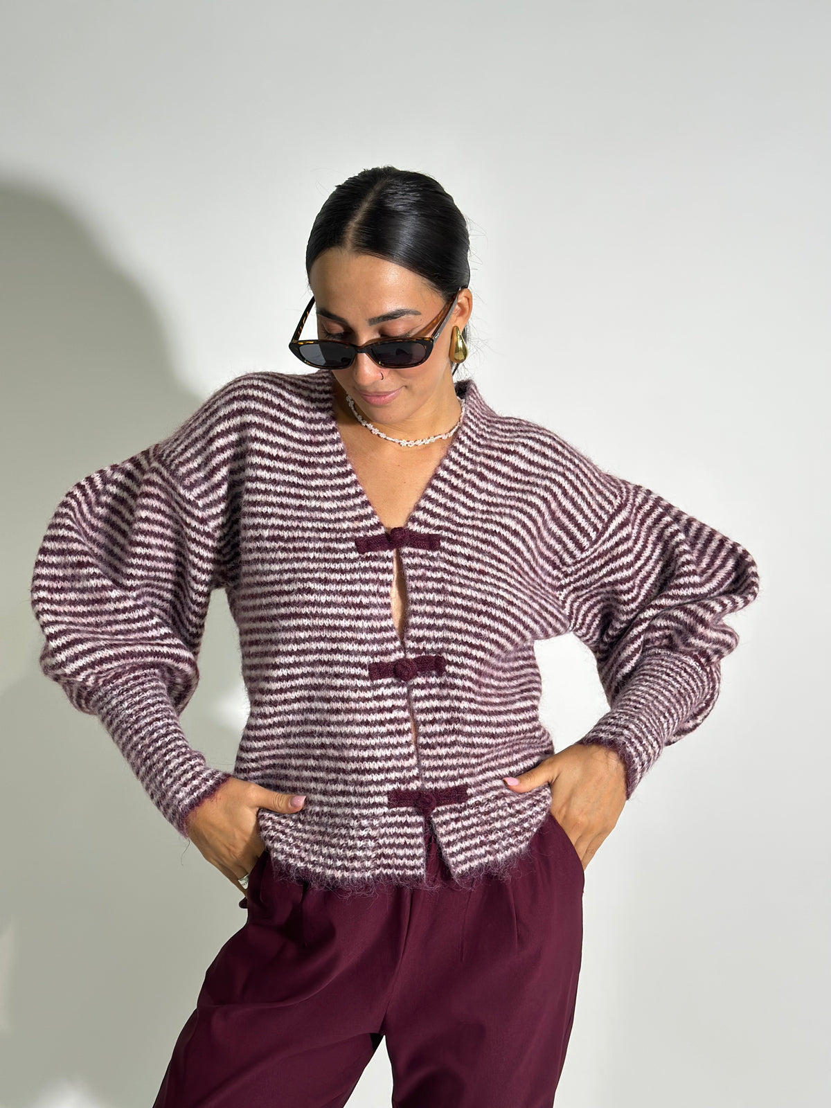 Cardigan sbuffo 50329