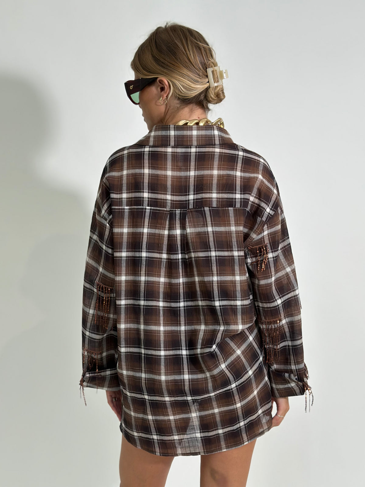 Camicia madras paillettes C283