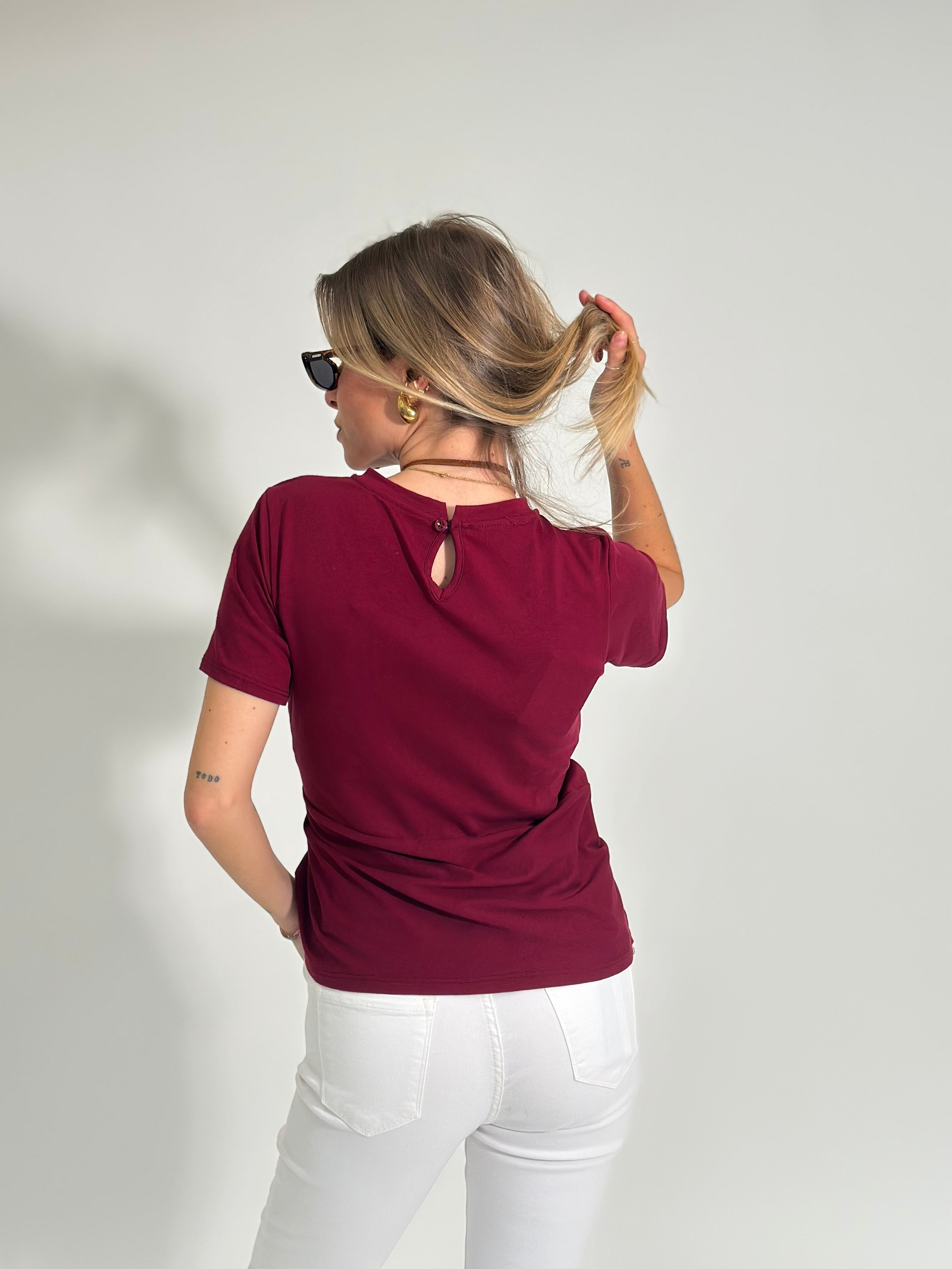 Maglia nodo slim MM264 BORDO'