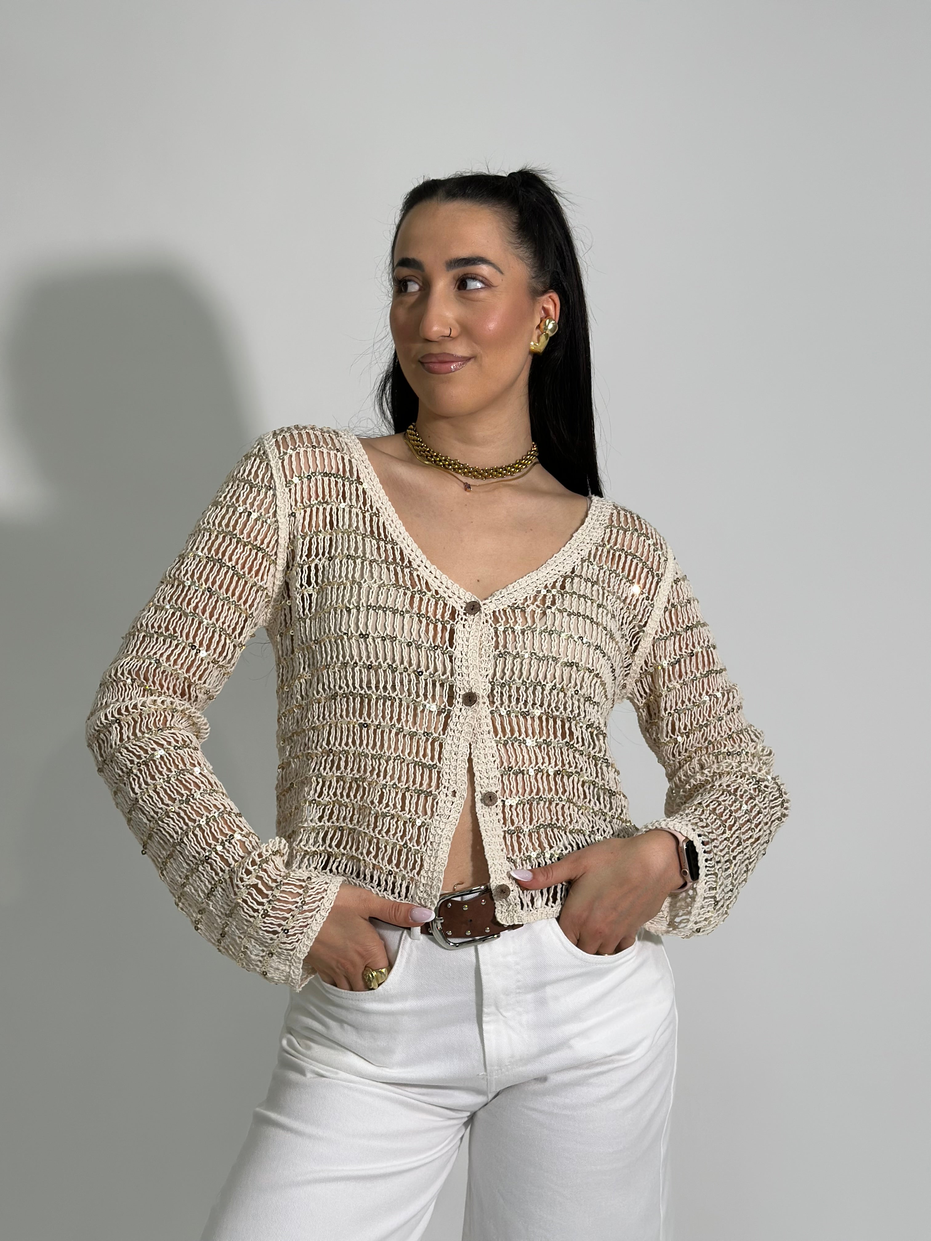 Maglia paillettes 28142