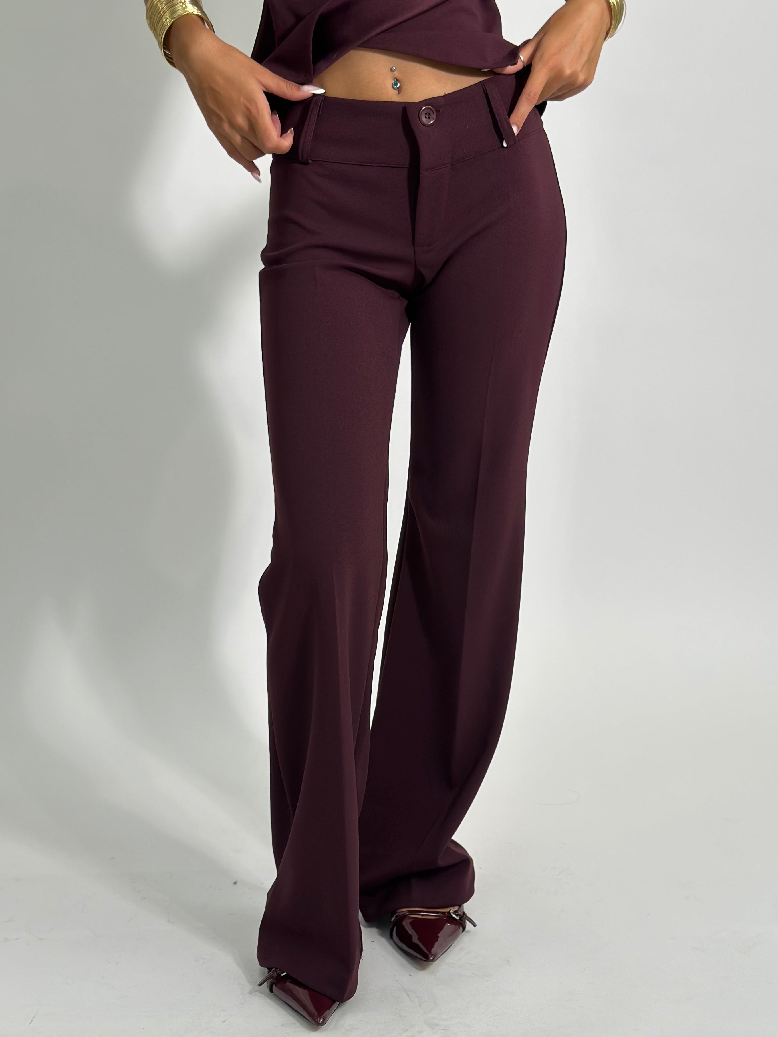 Pantalone flare 80 BURGUNDY