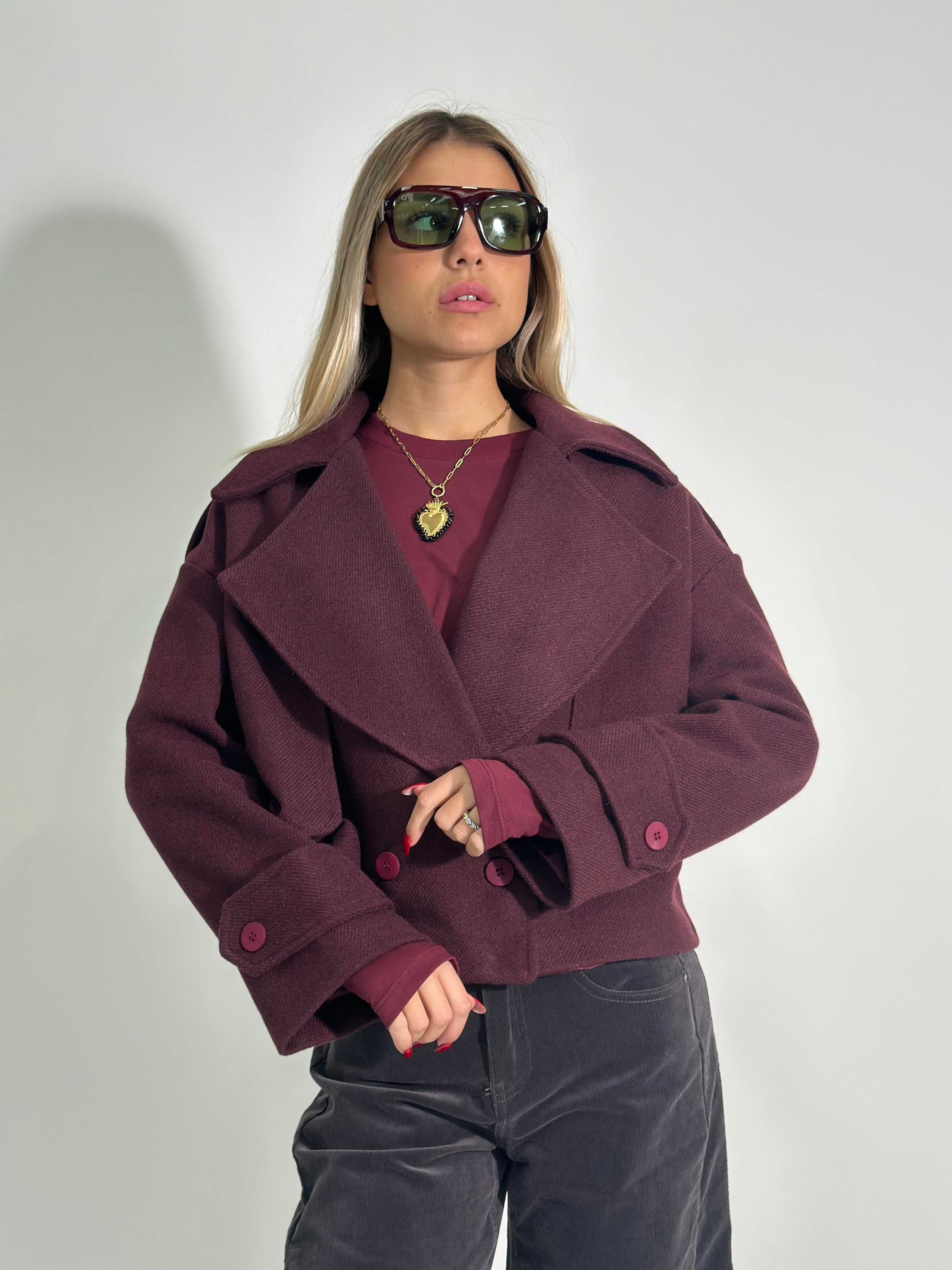 Trench crop CH881 BURGUNDY