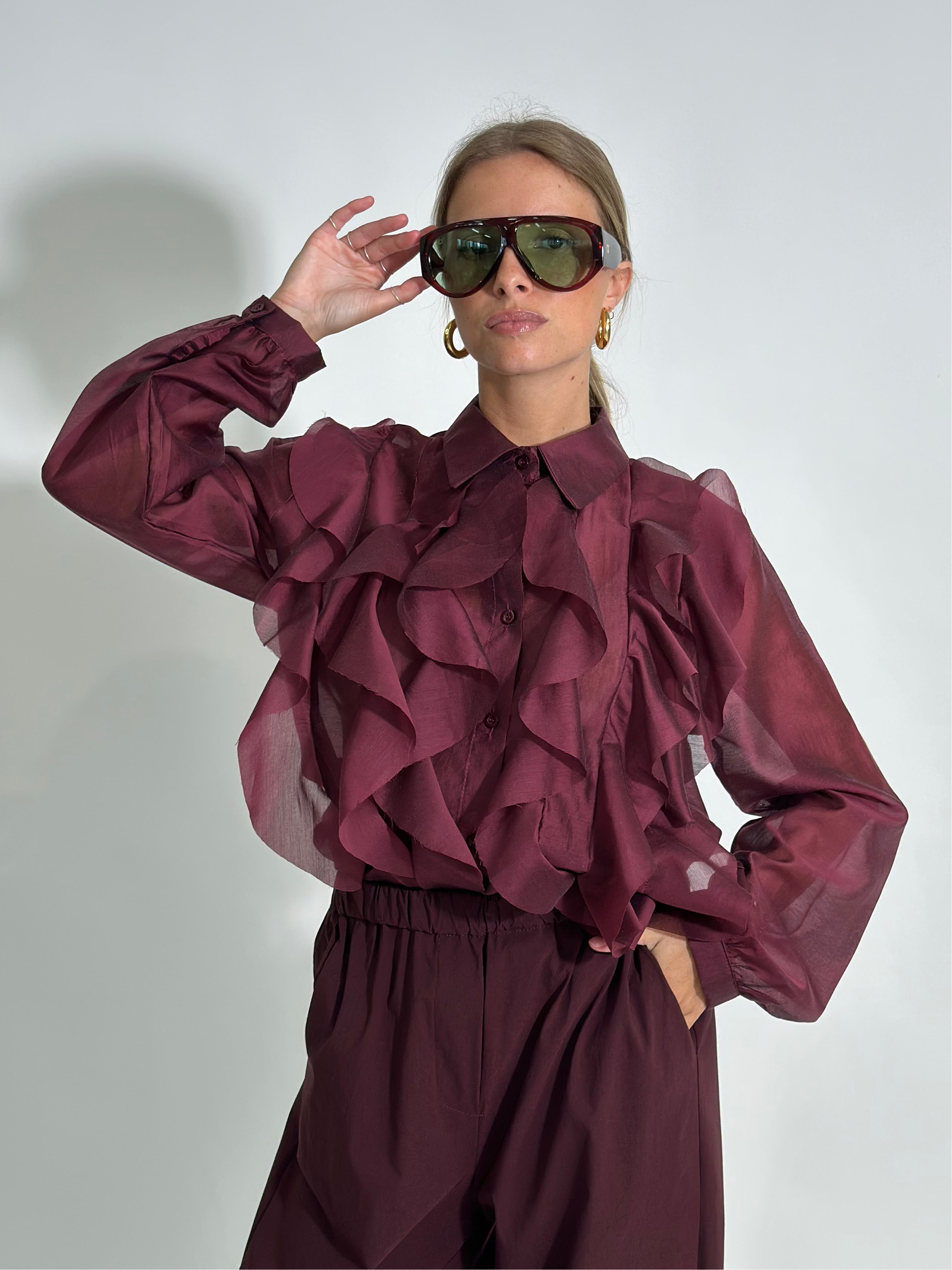Camicia volant 27704 BORDO'