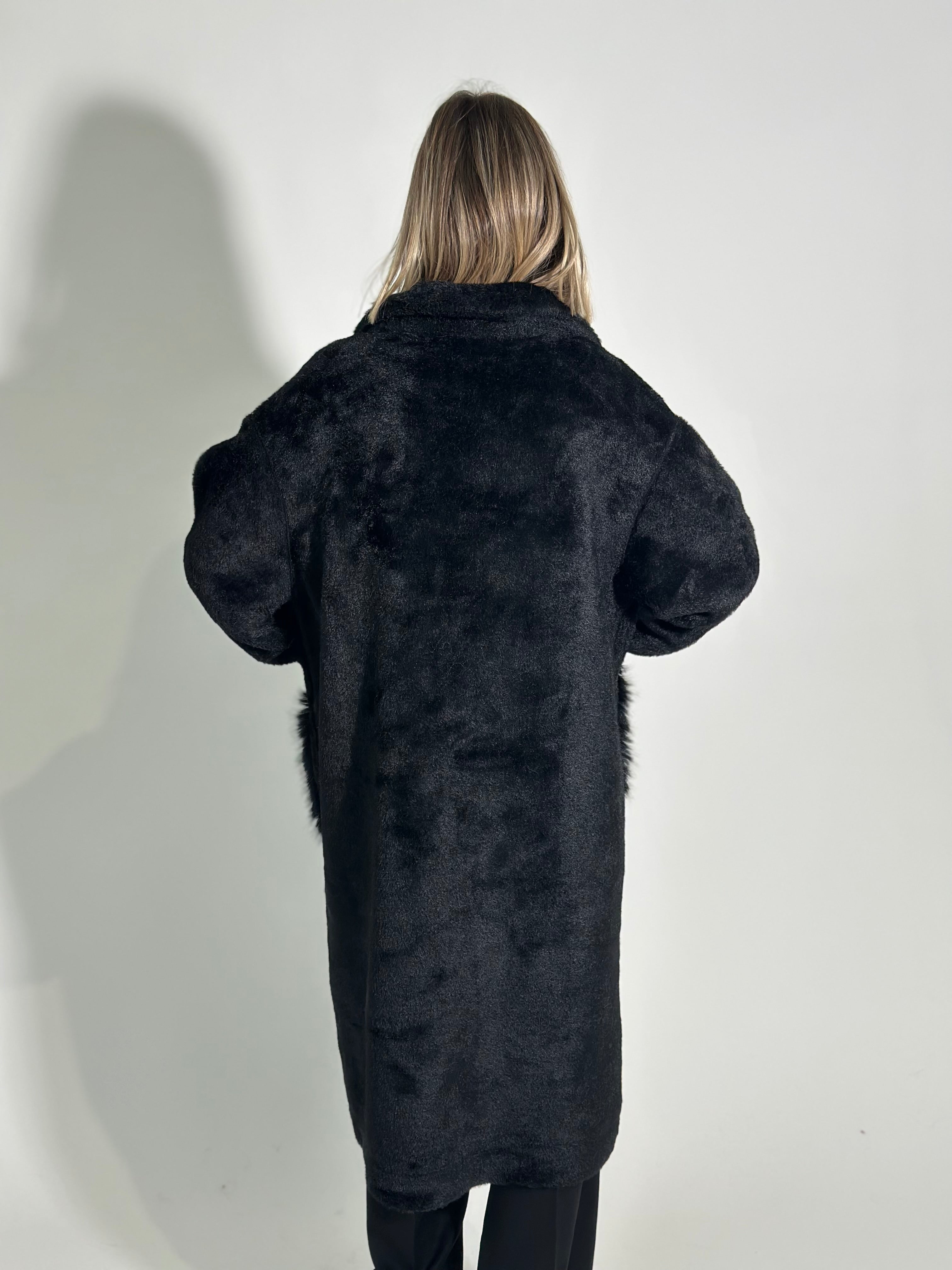 Cappotto fluffy 23028 NERO