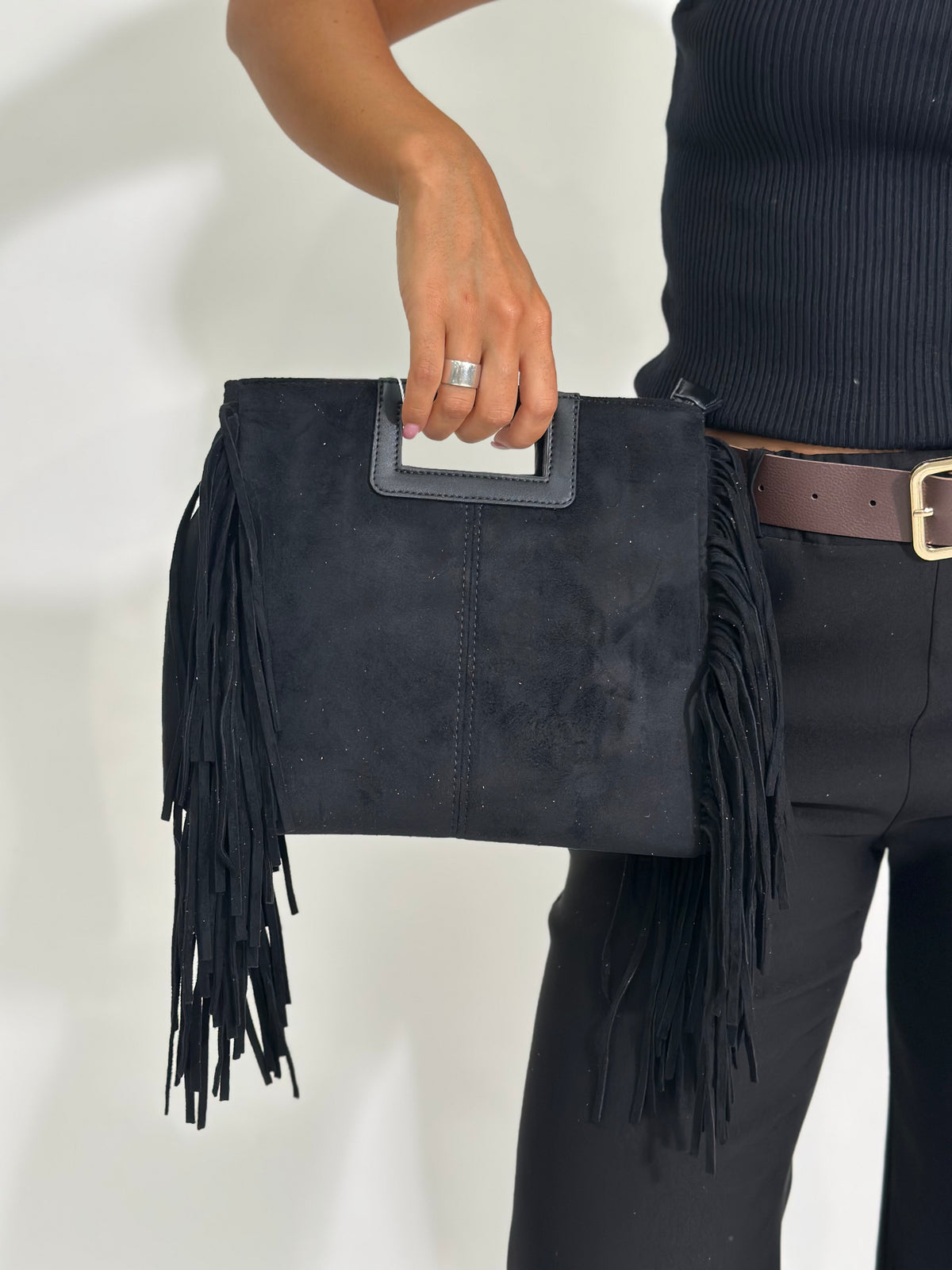 Borsa frange 1836 NERO