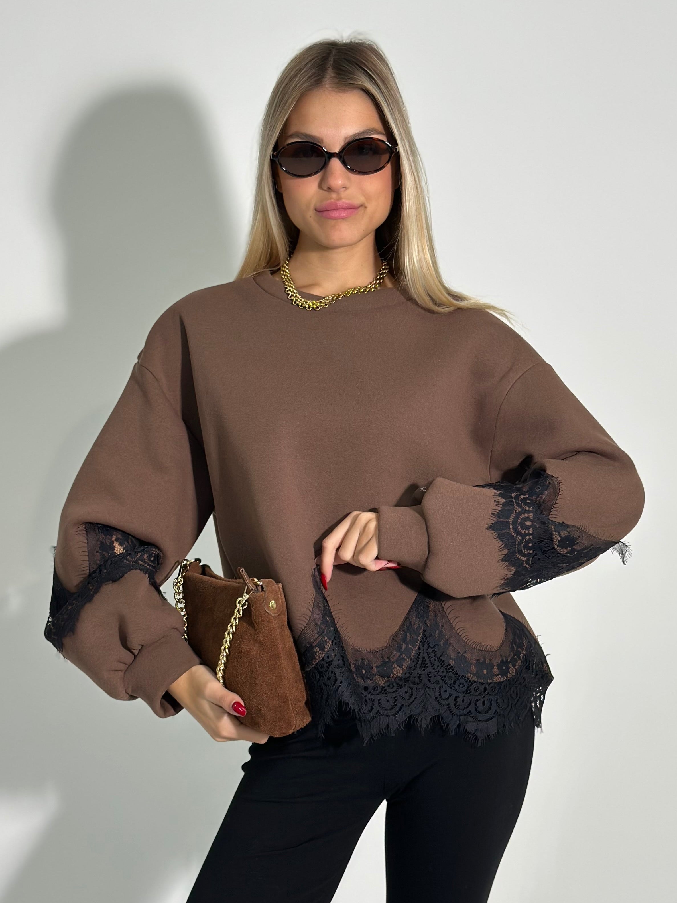 Felpa pizzo 9713 MORO