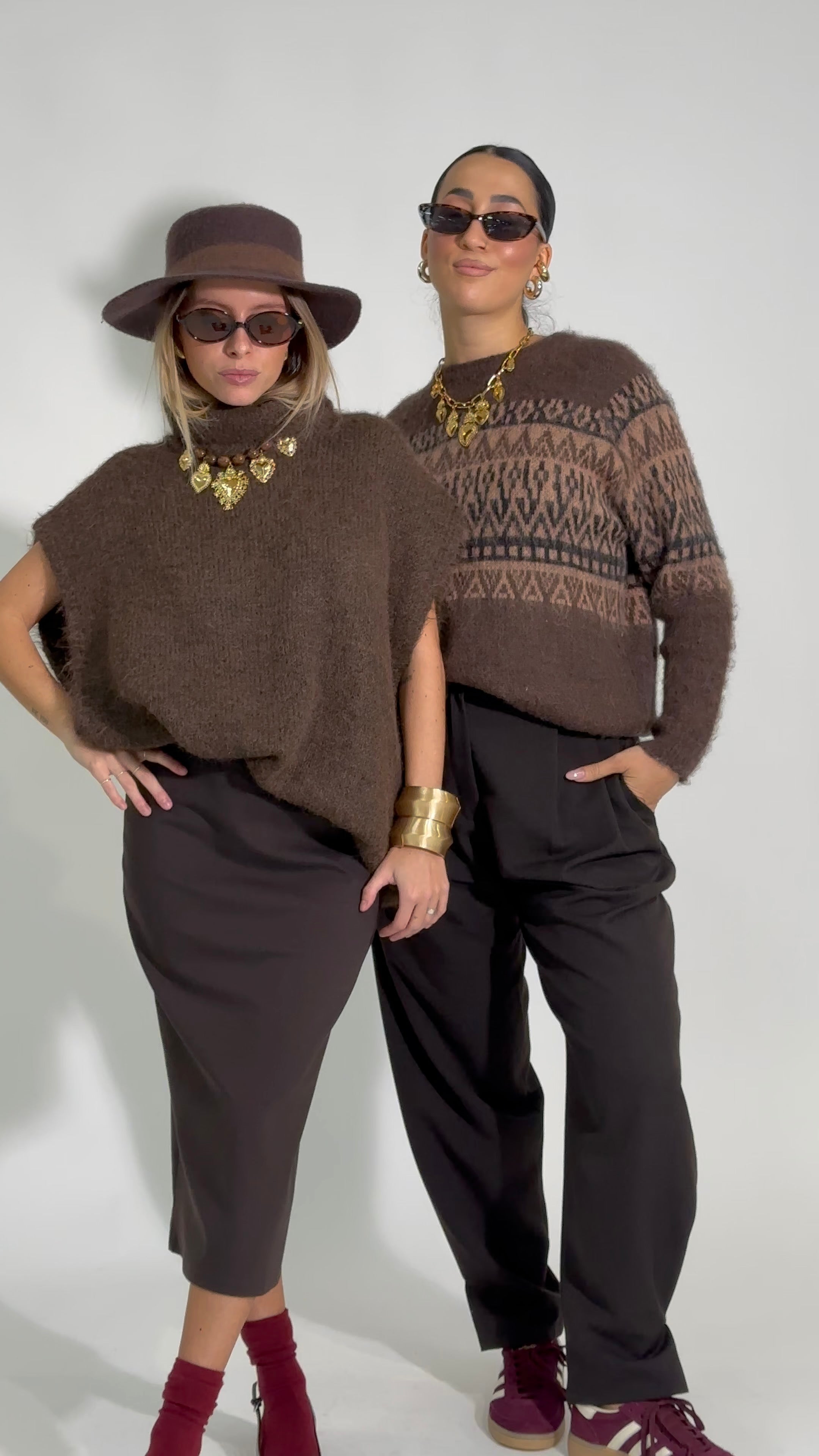 Maglia smanicata over 2517 MORO