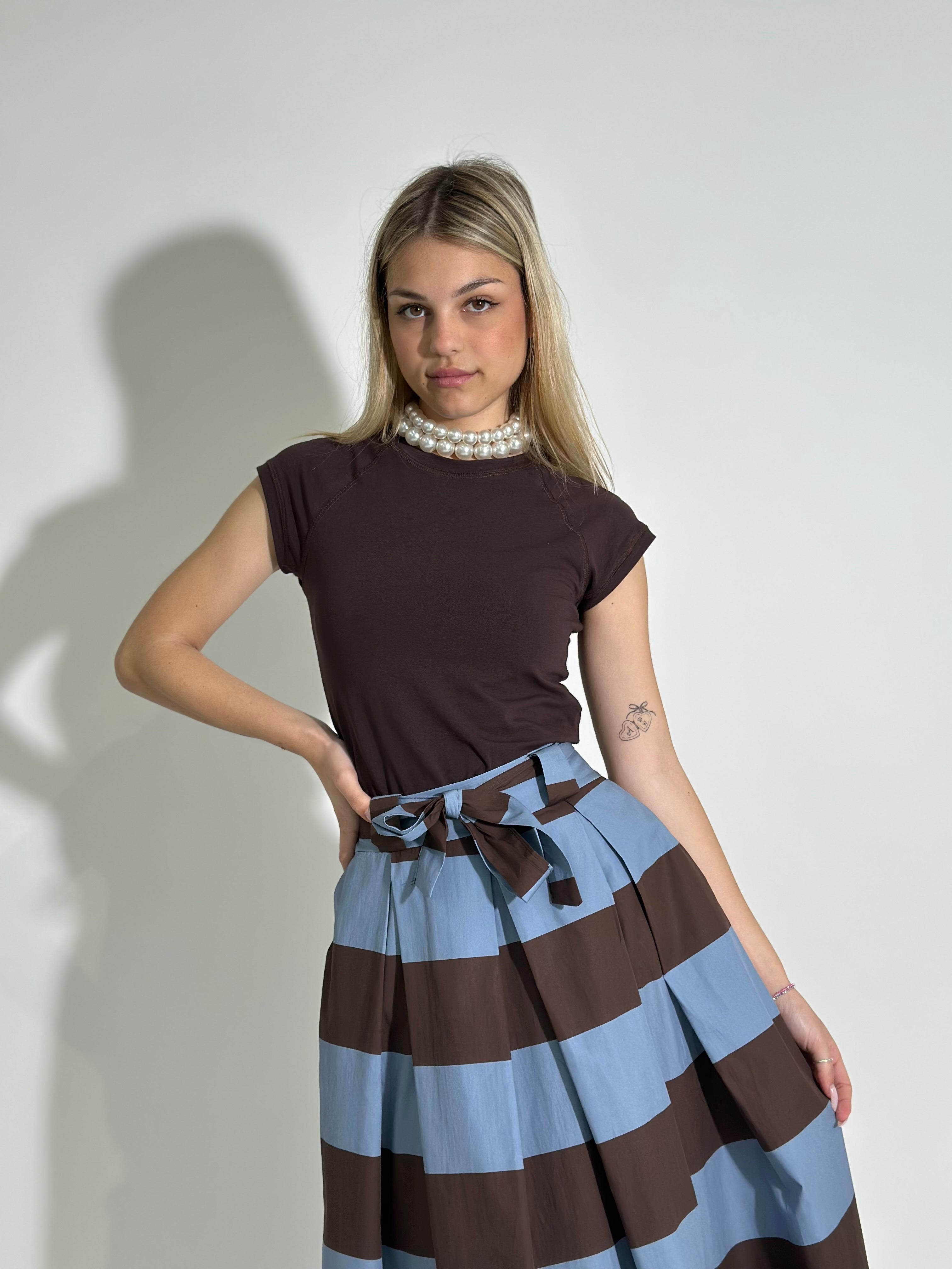T-shirt elasticizzata 1422 CAFFE