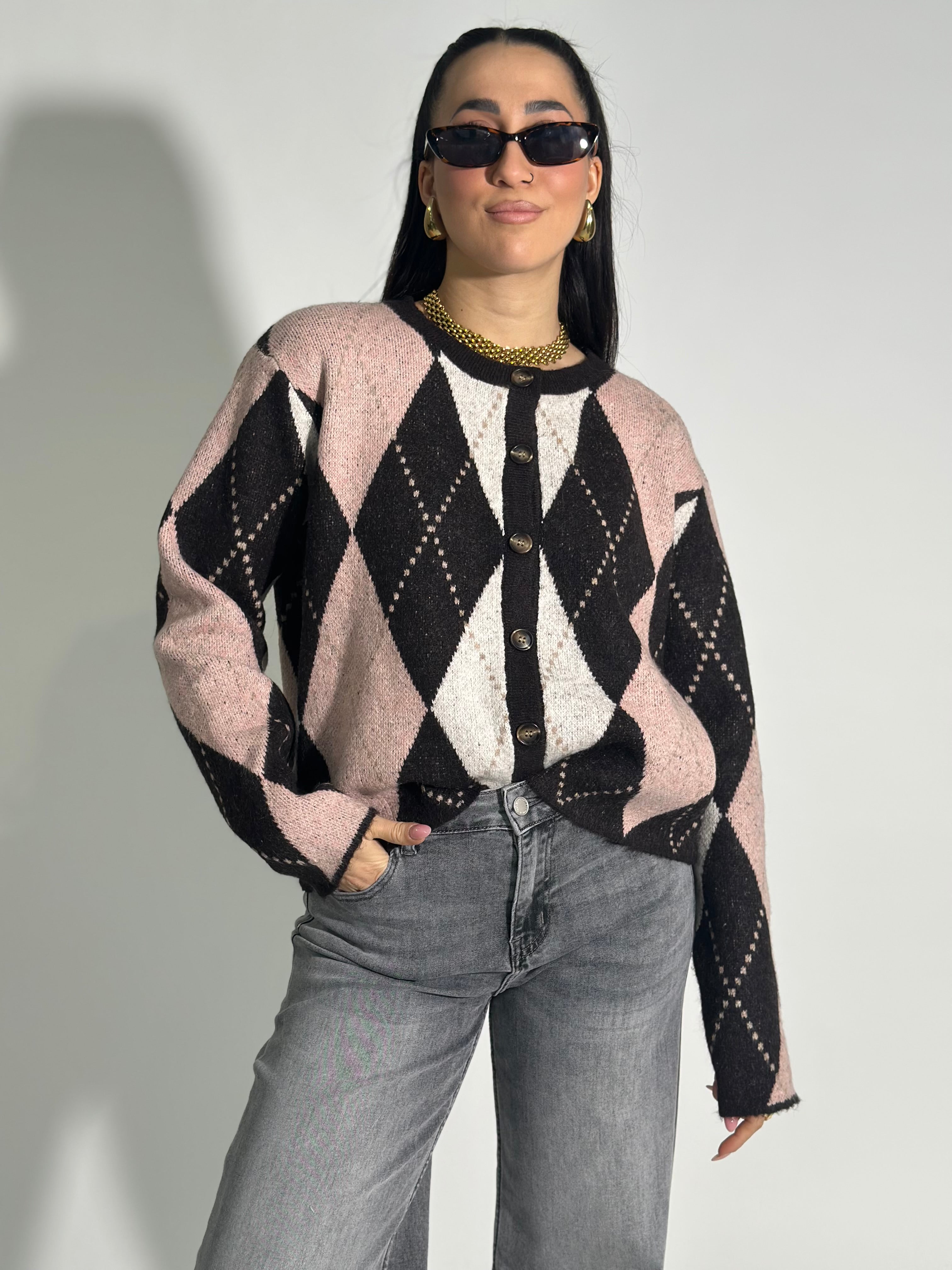 Maglia bottoni rombi 2597