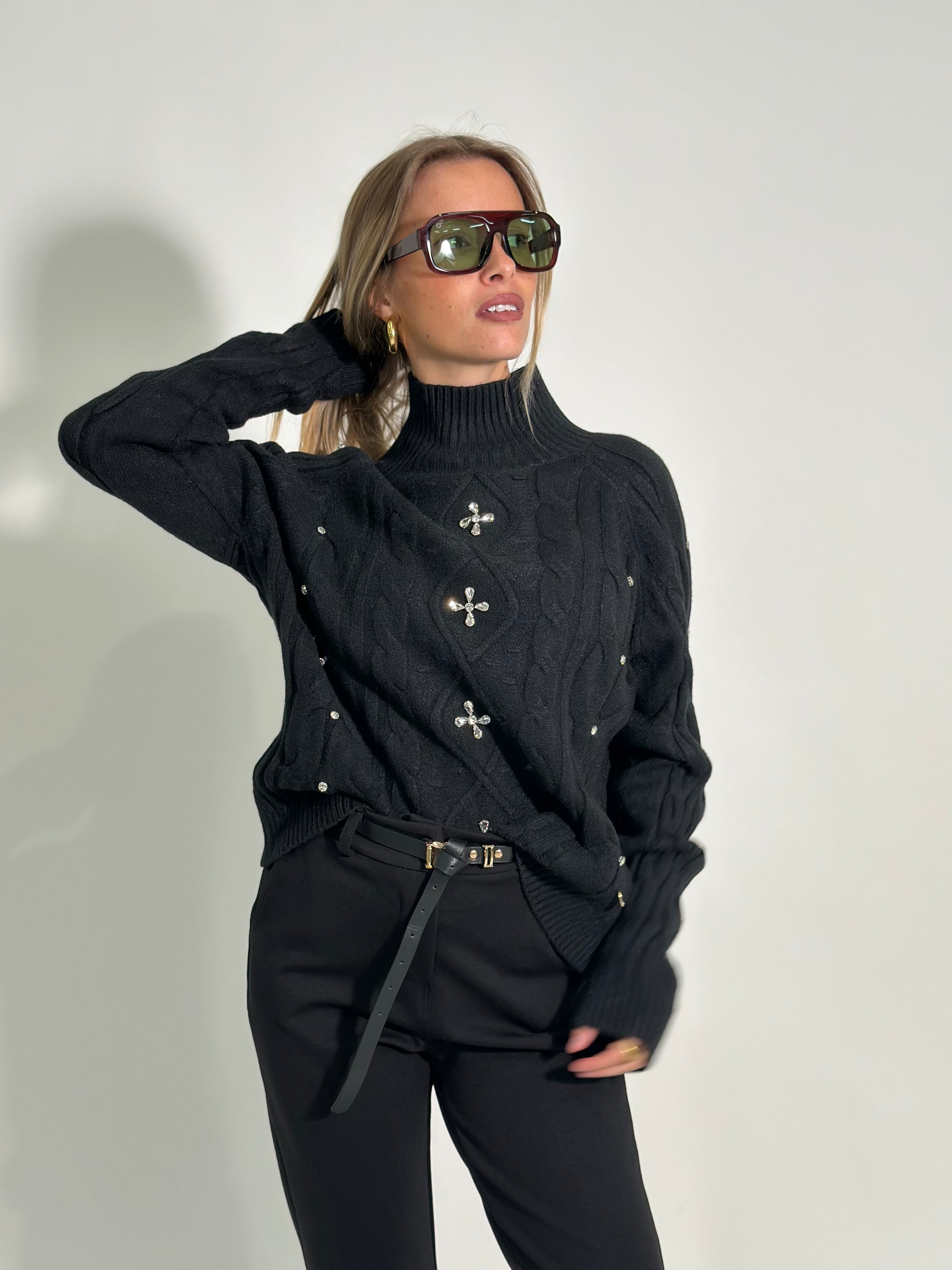 Maglia strass J28080 NERO