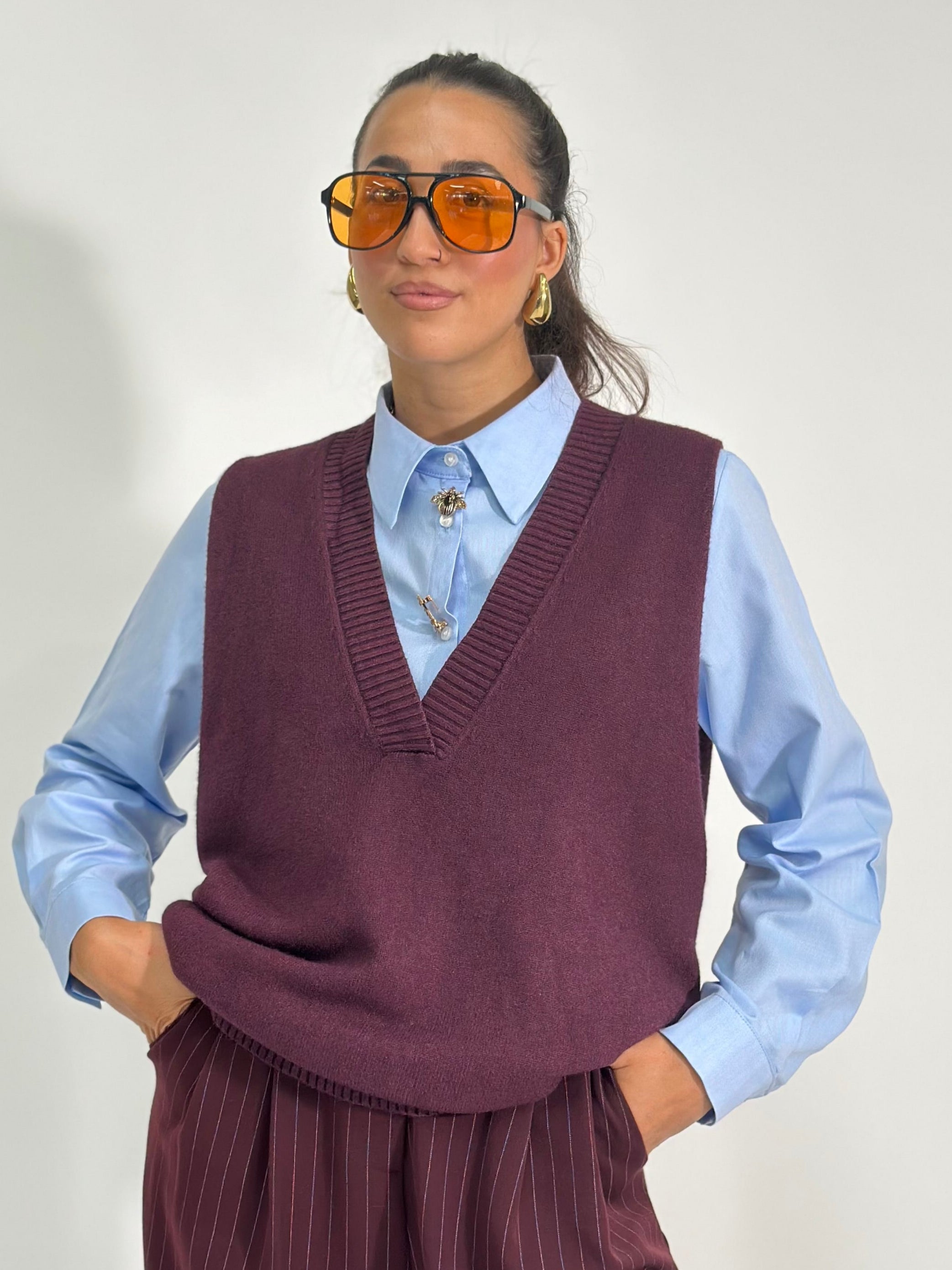 Gilet over 48 BURGUNDY