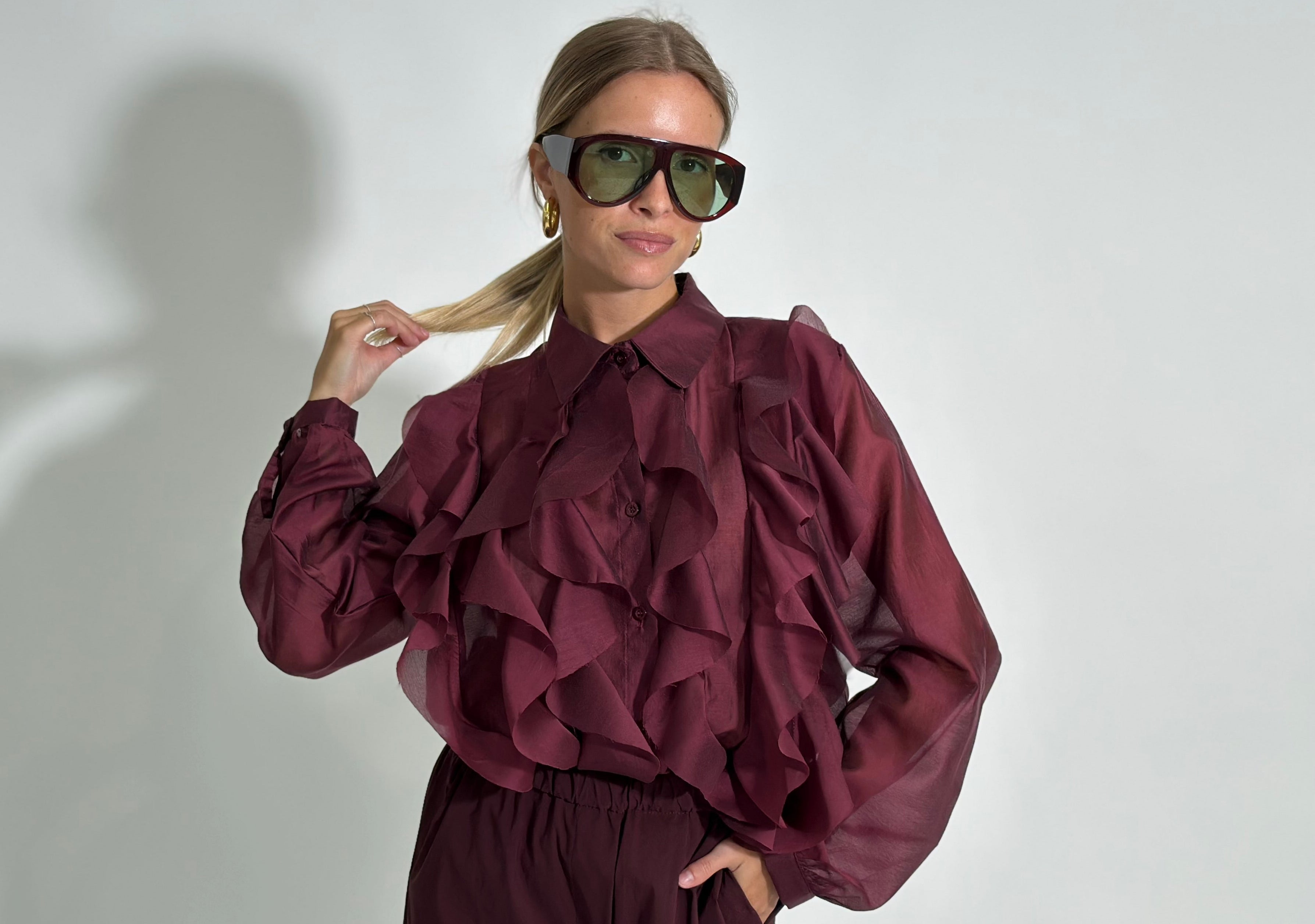 Camicia volant 27704 BORDO'