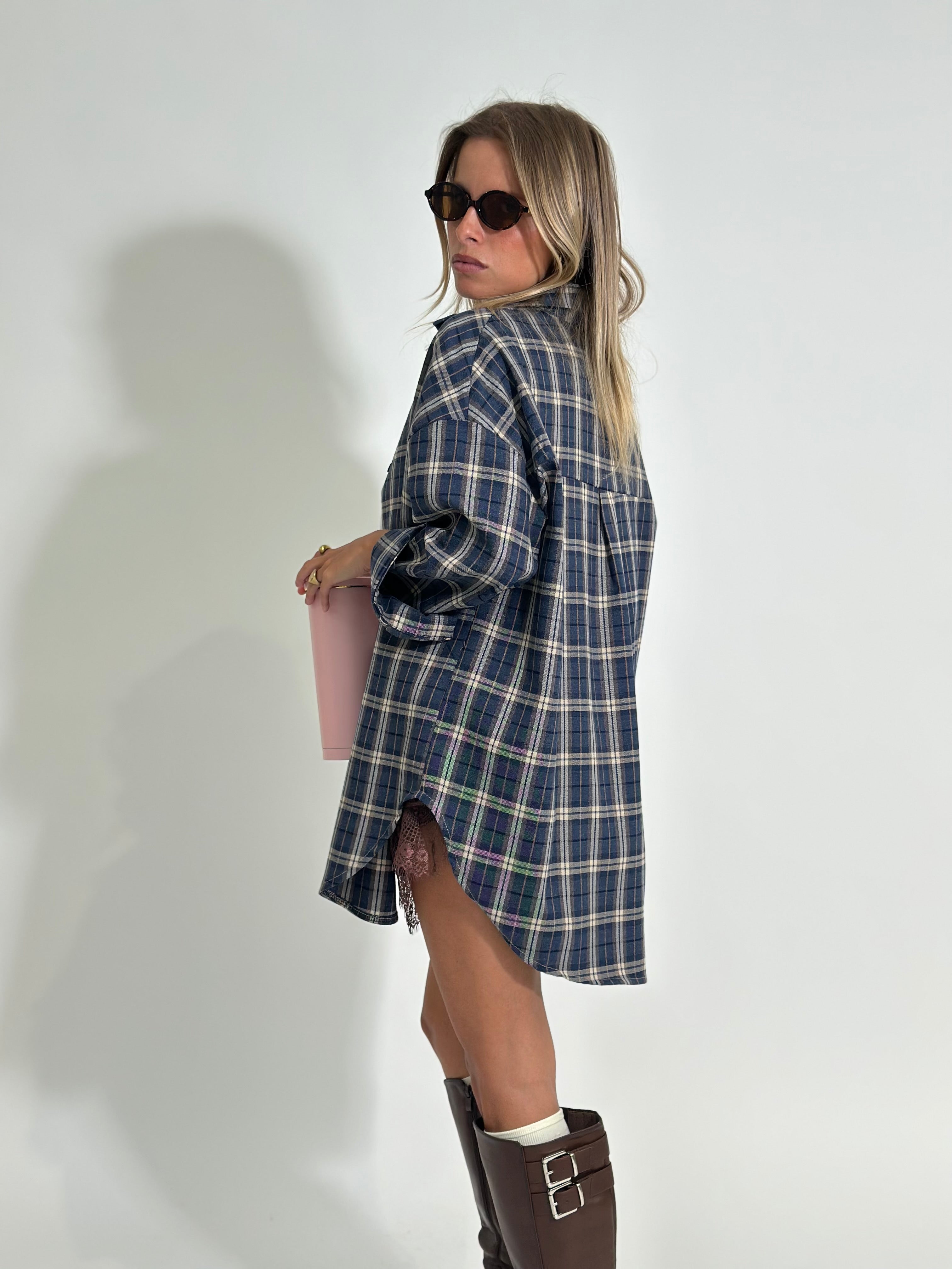 Camicia check 4898 BLU
