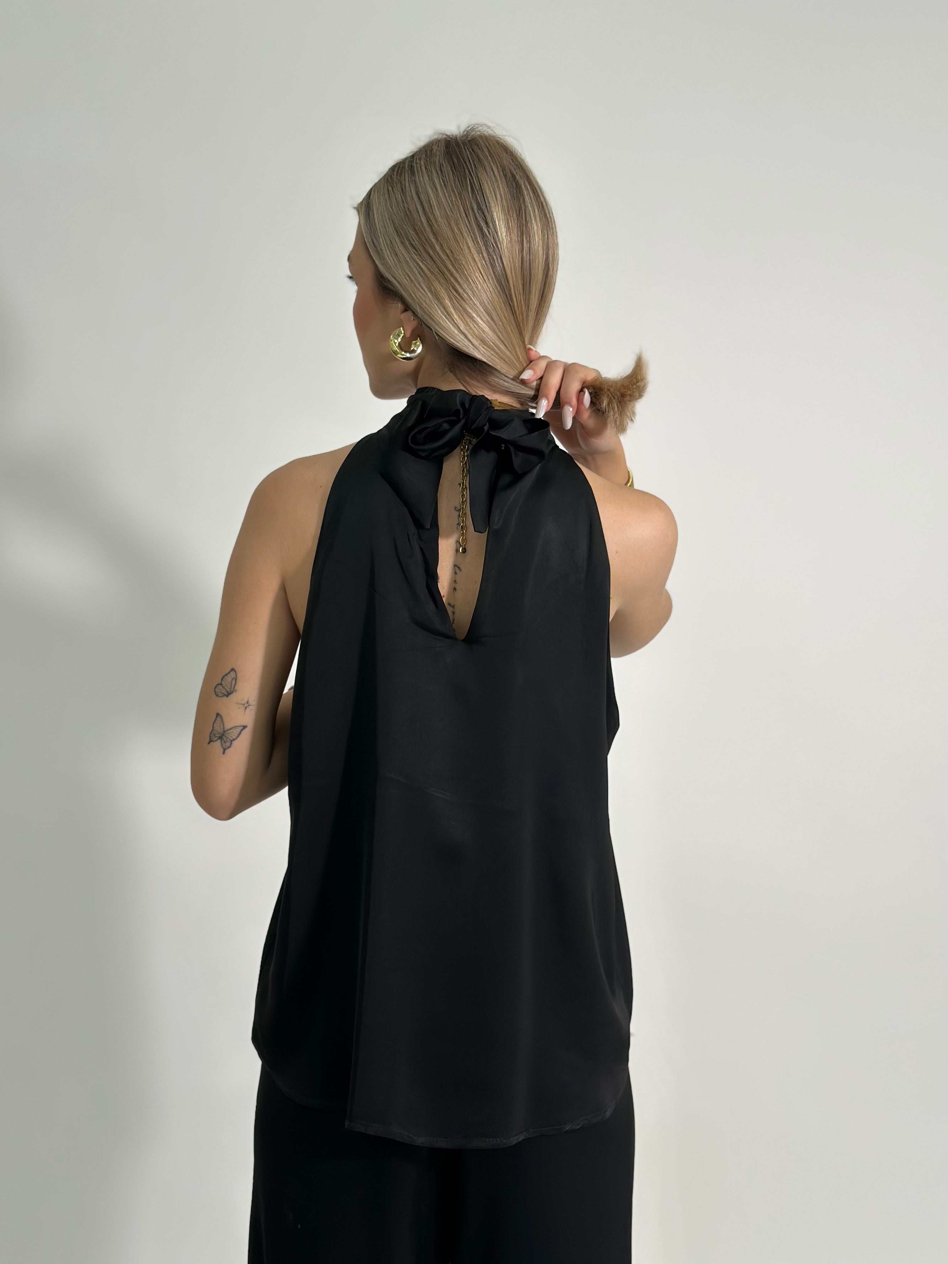 Camicia satin nodo 54079