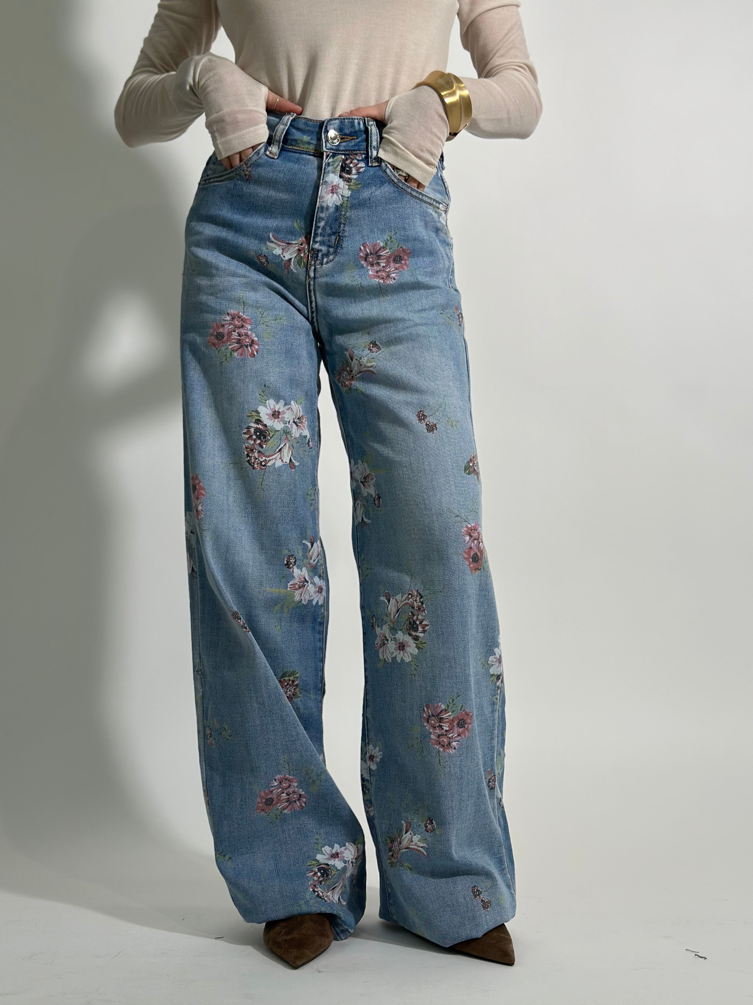 Jeans fiorato 6159
