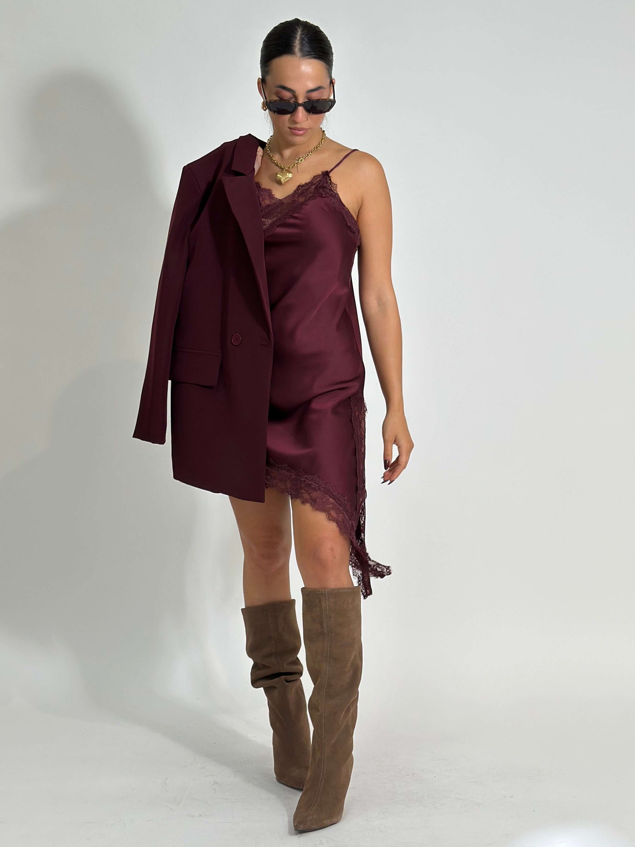 Top pizzo 2707 BURGUNDY