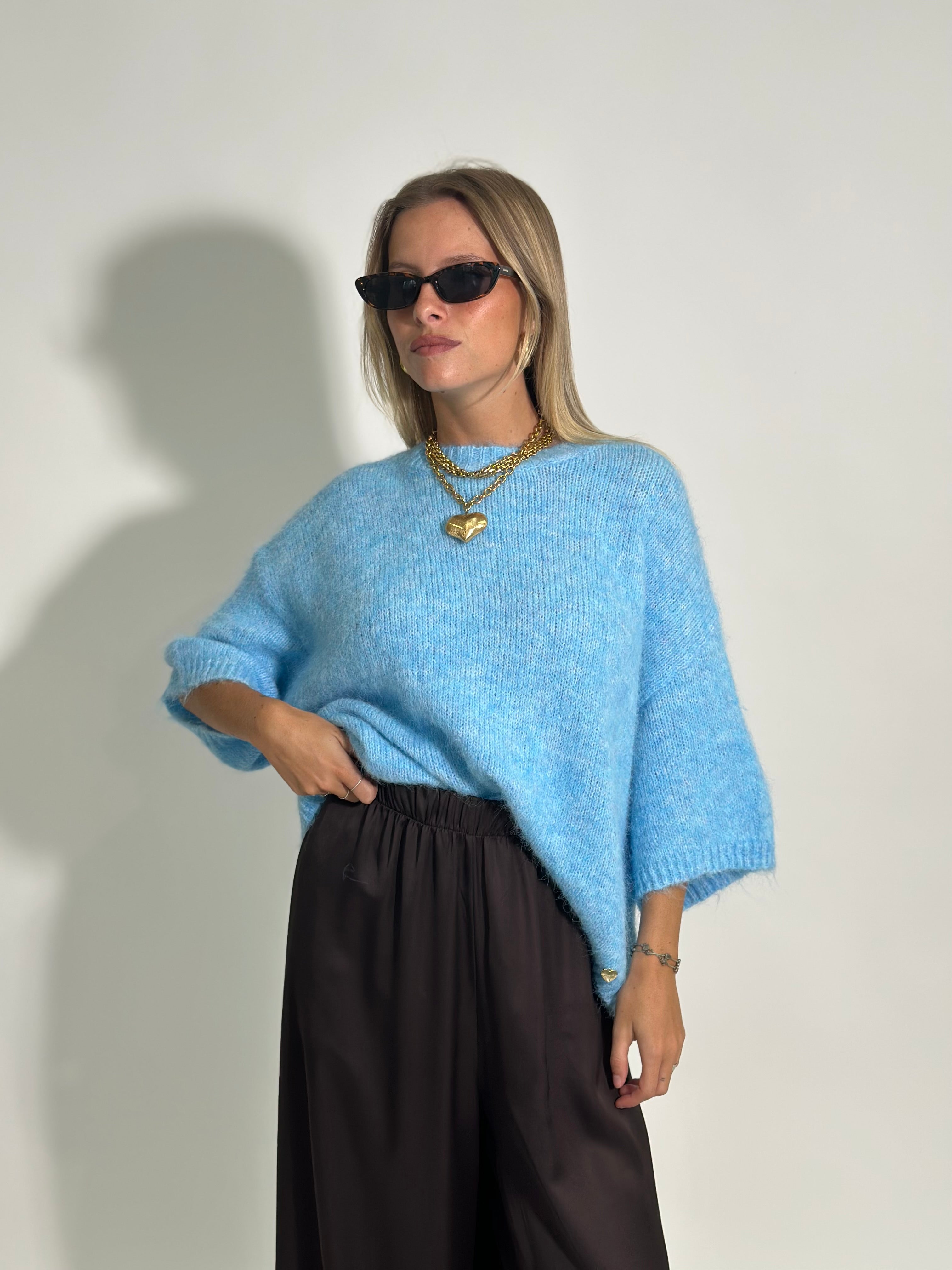 Maglia mohair 28168 AZZURRO