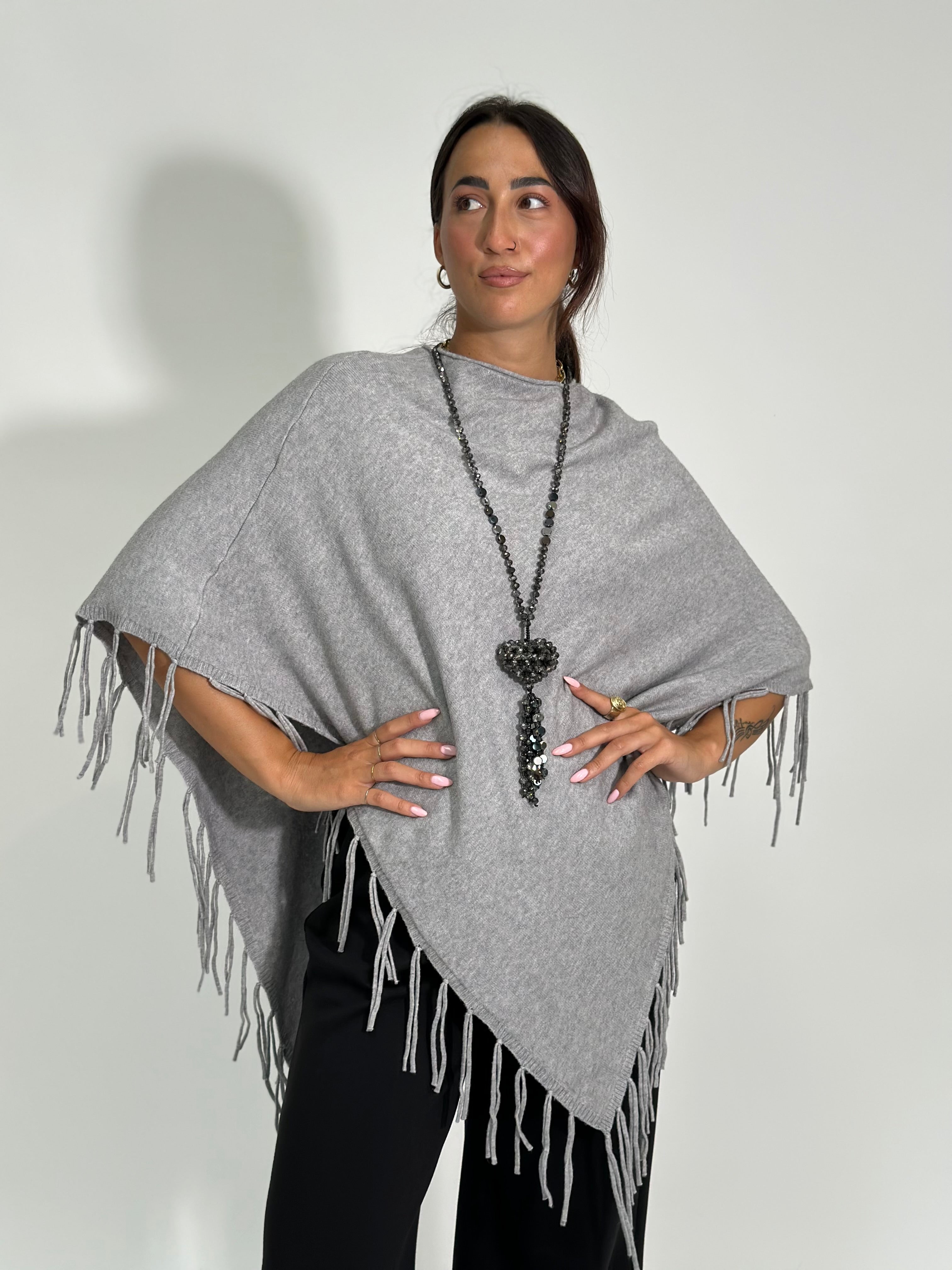 Poncho C643 GRIGIO