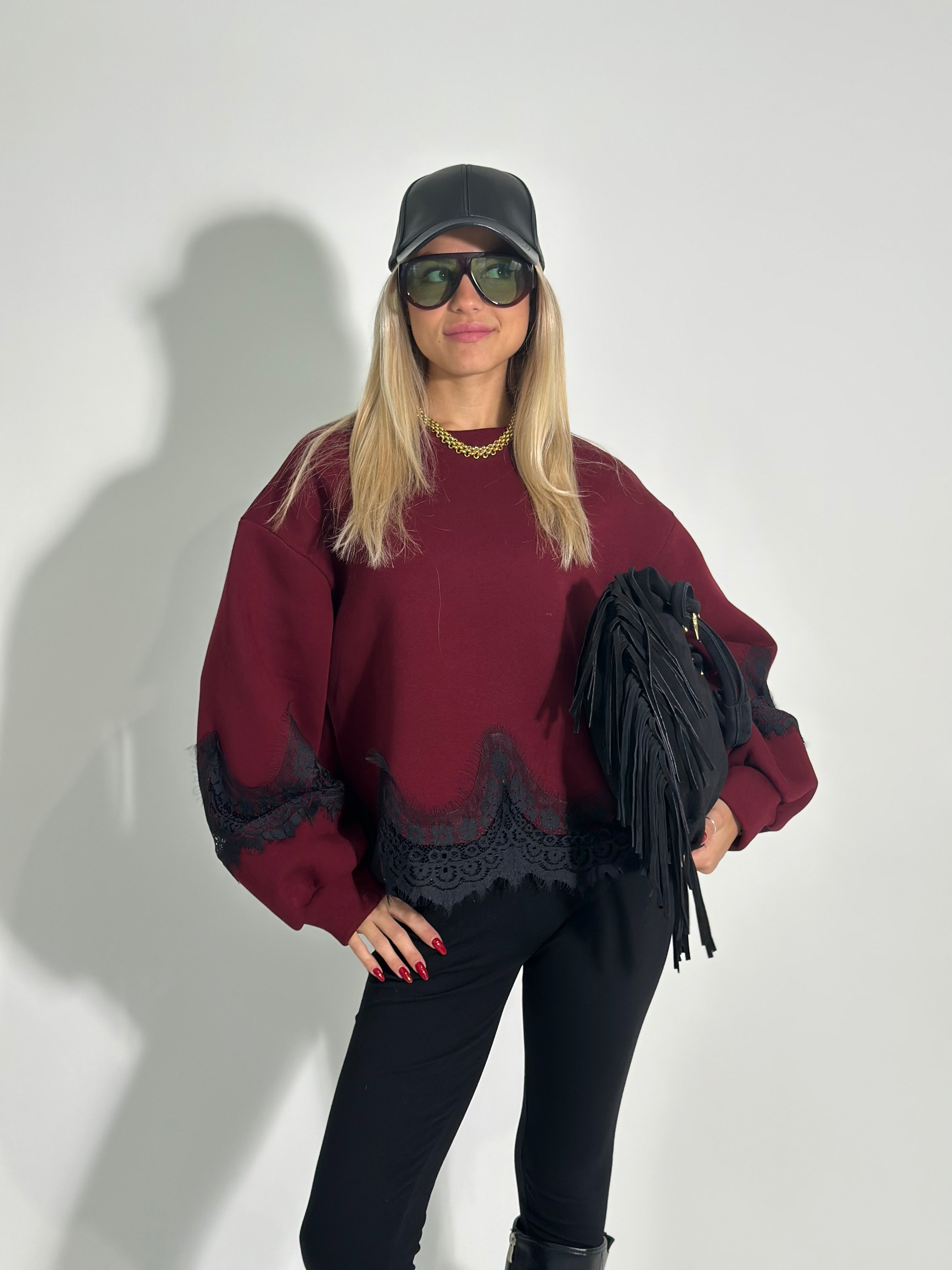 Felpa pizzo 9713 BURGUNDY