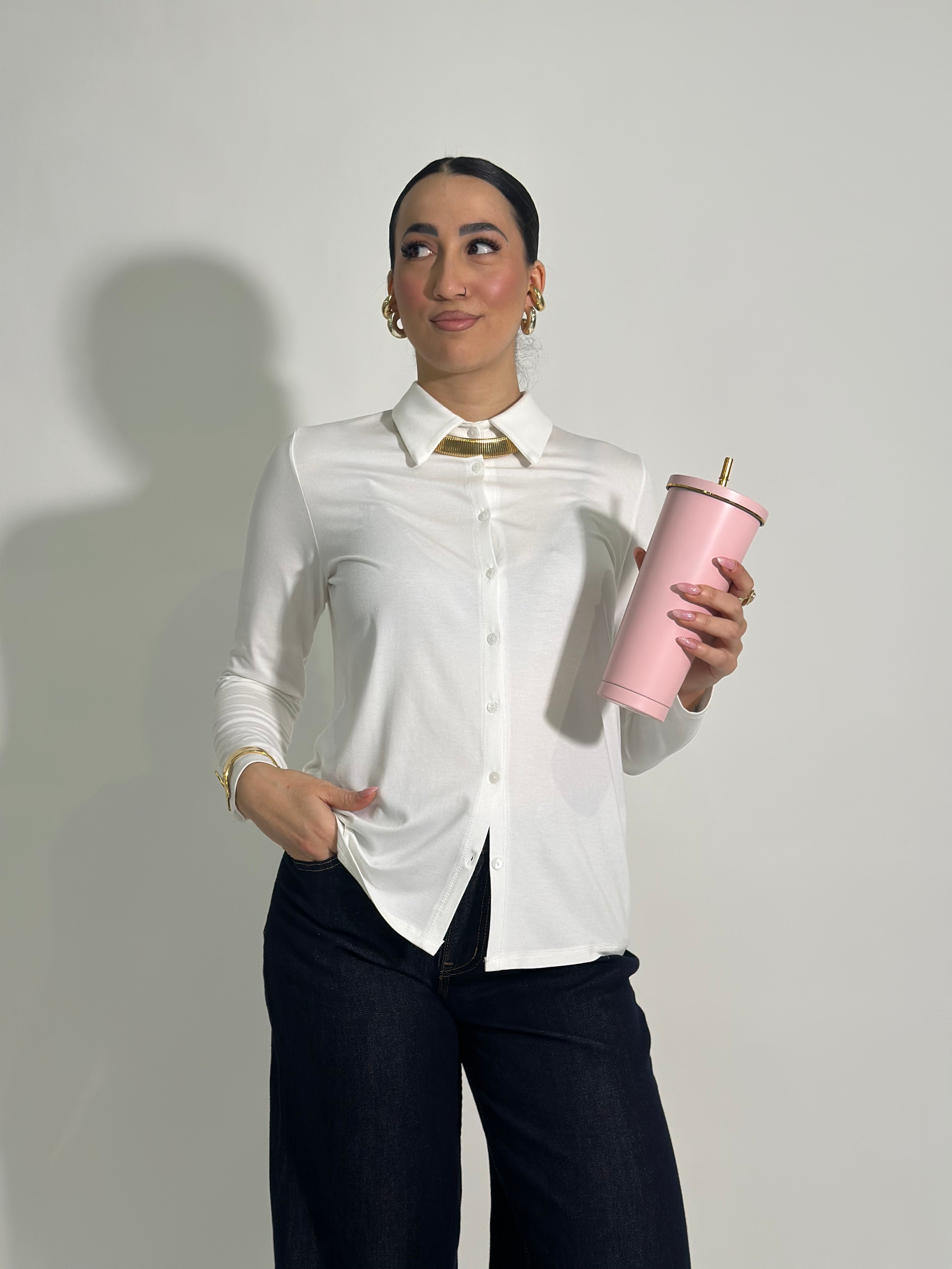 Camicia jersey 28163 BIANCO