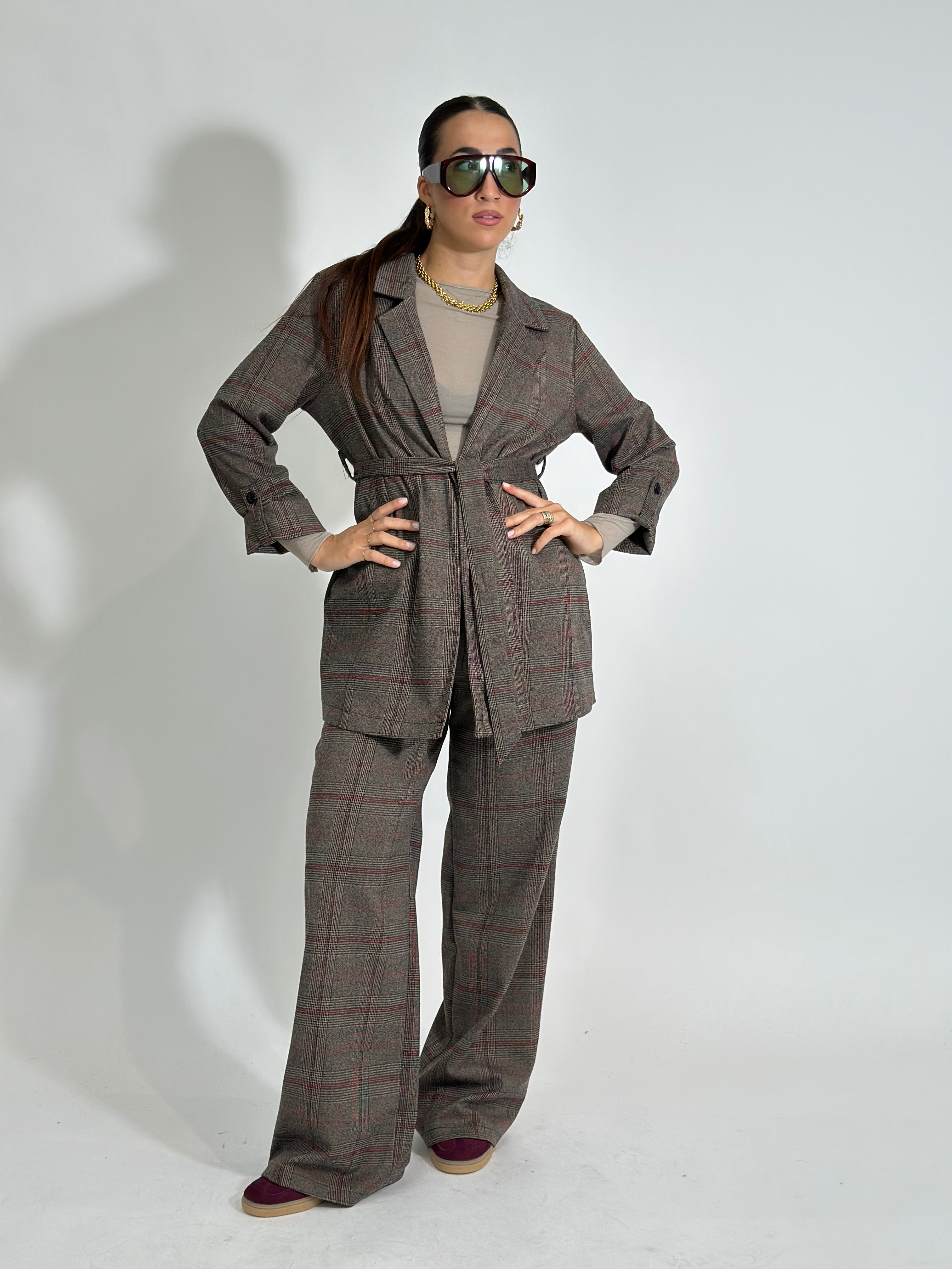 Pantalone check 23448 MORO