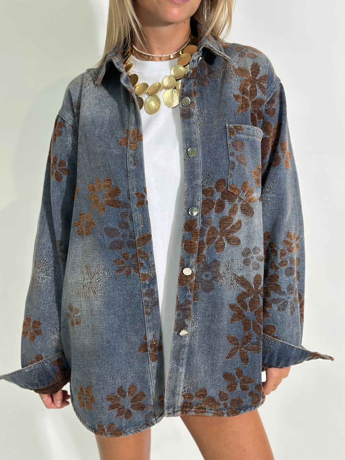Giacca denim floccato 3110