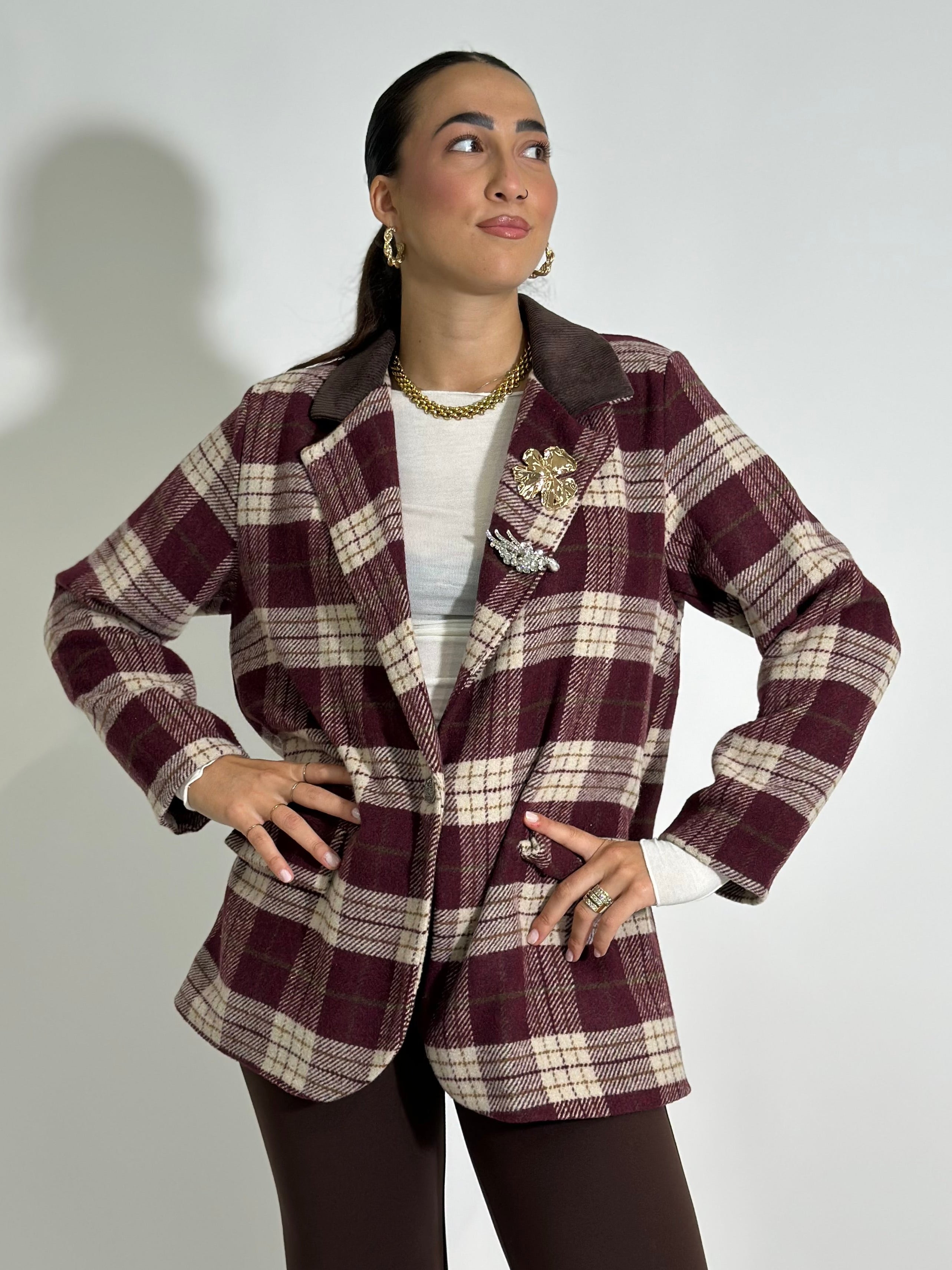 Giacca Check 7869 BURGUNDY