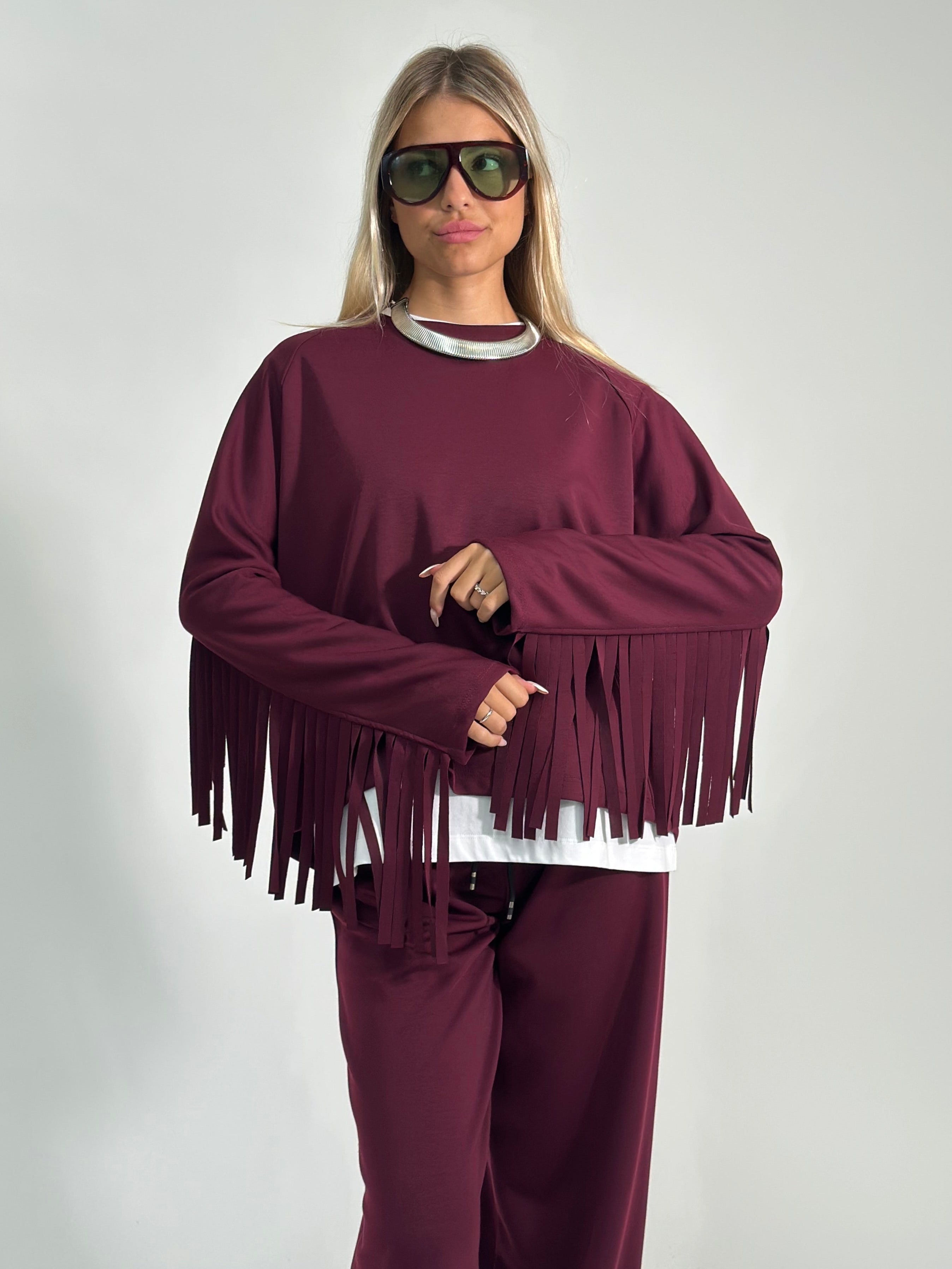 Completo frange 11792 BURGUNDY