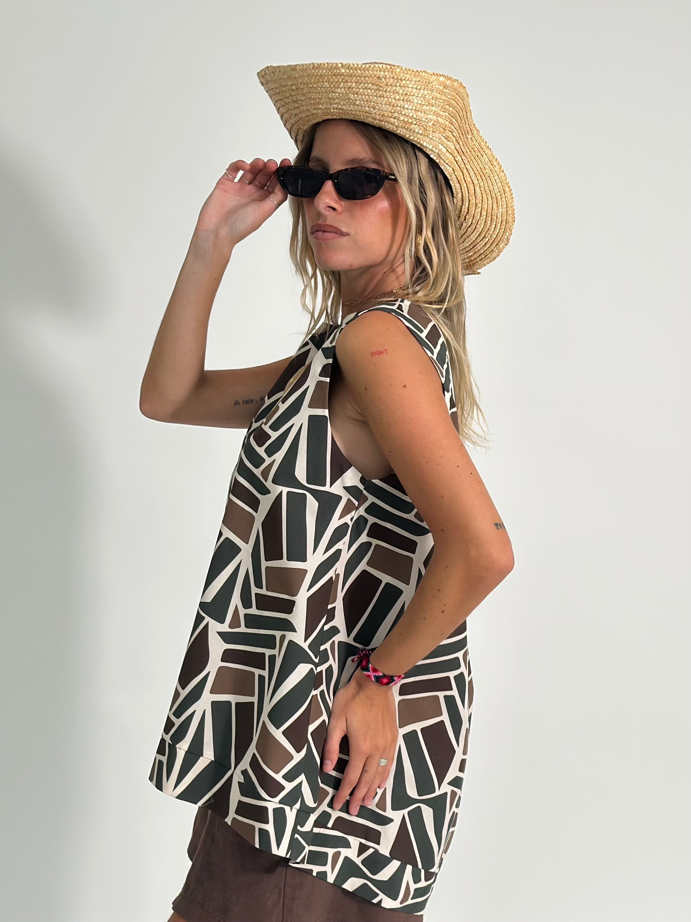 Camicia smanicata 1611 BROWN