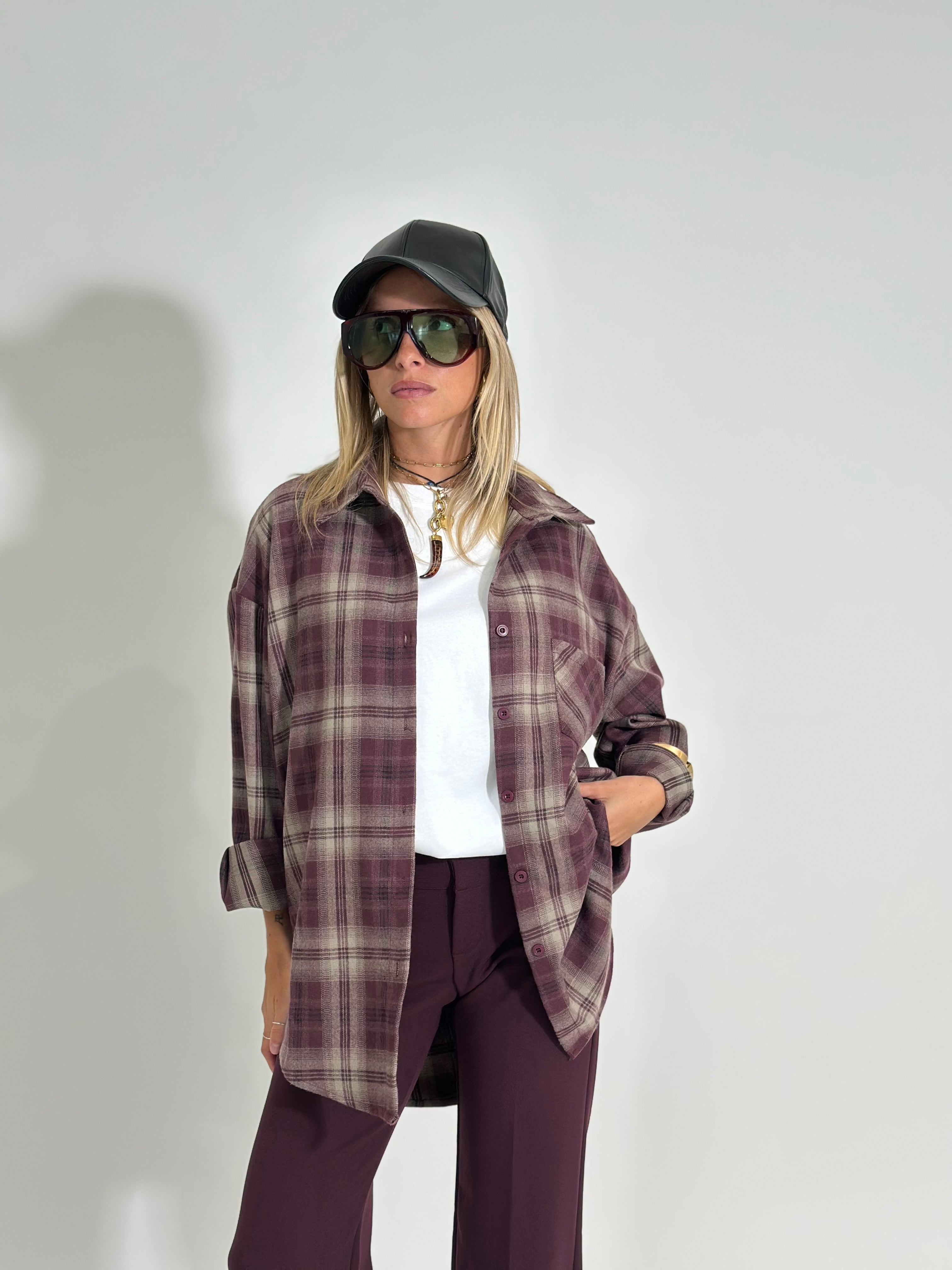 Camicia check 17183 BURGUNDY