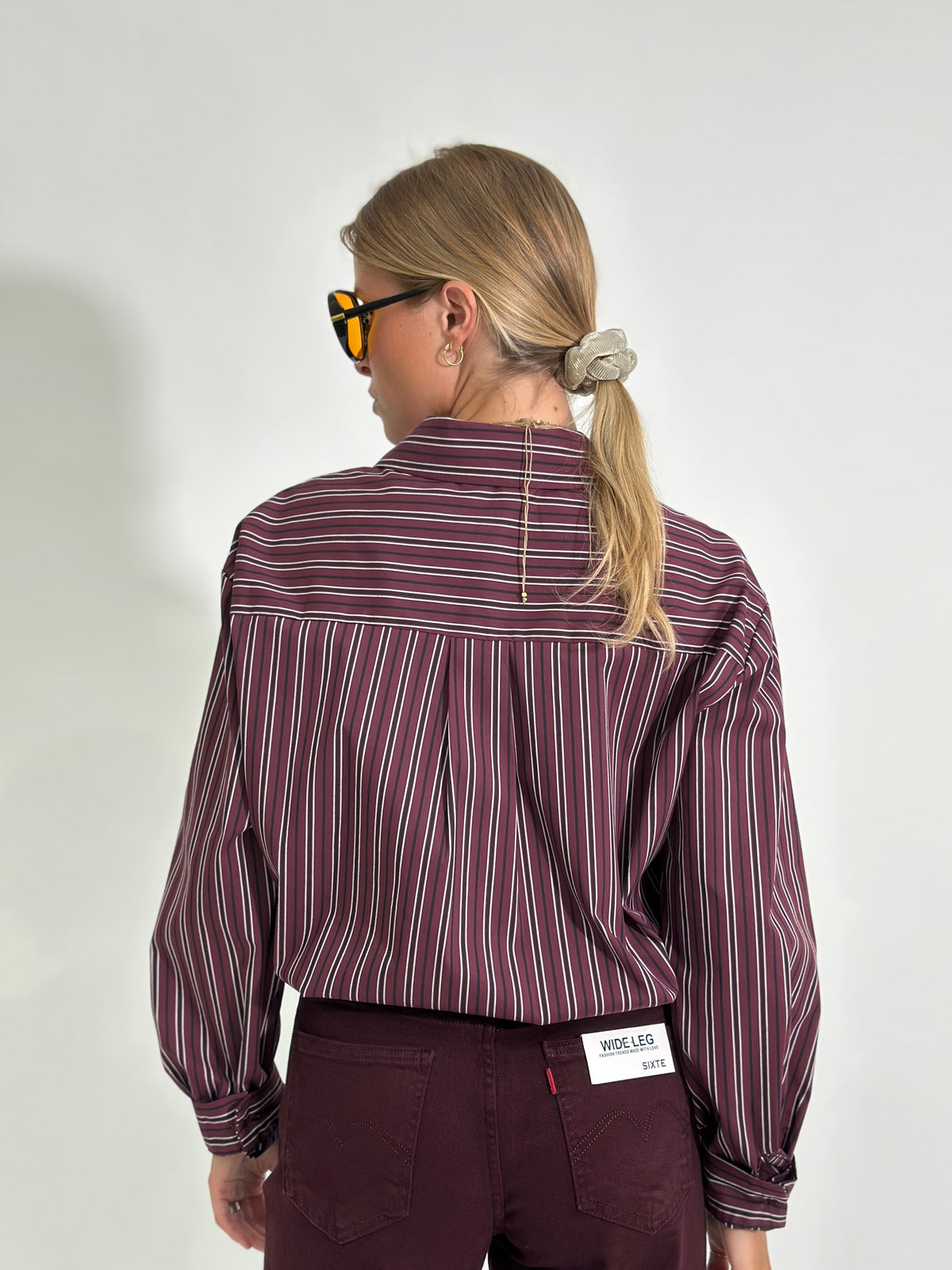 Camicia bastoncino over 28813 BURGUNDY